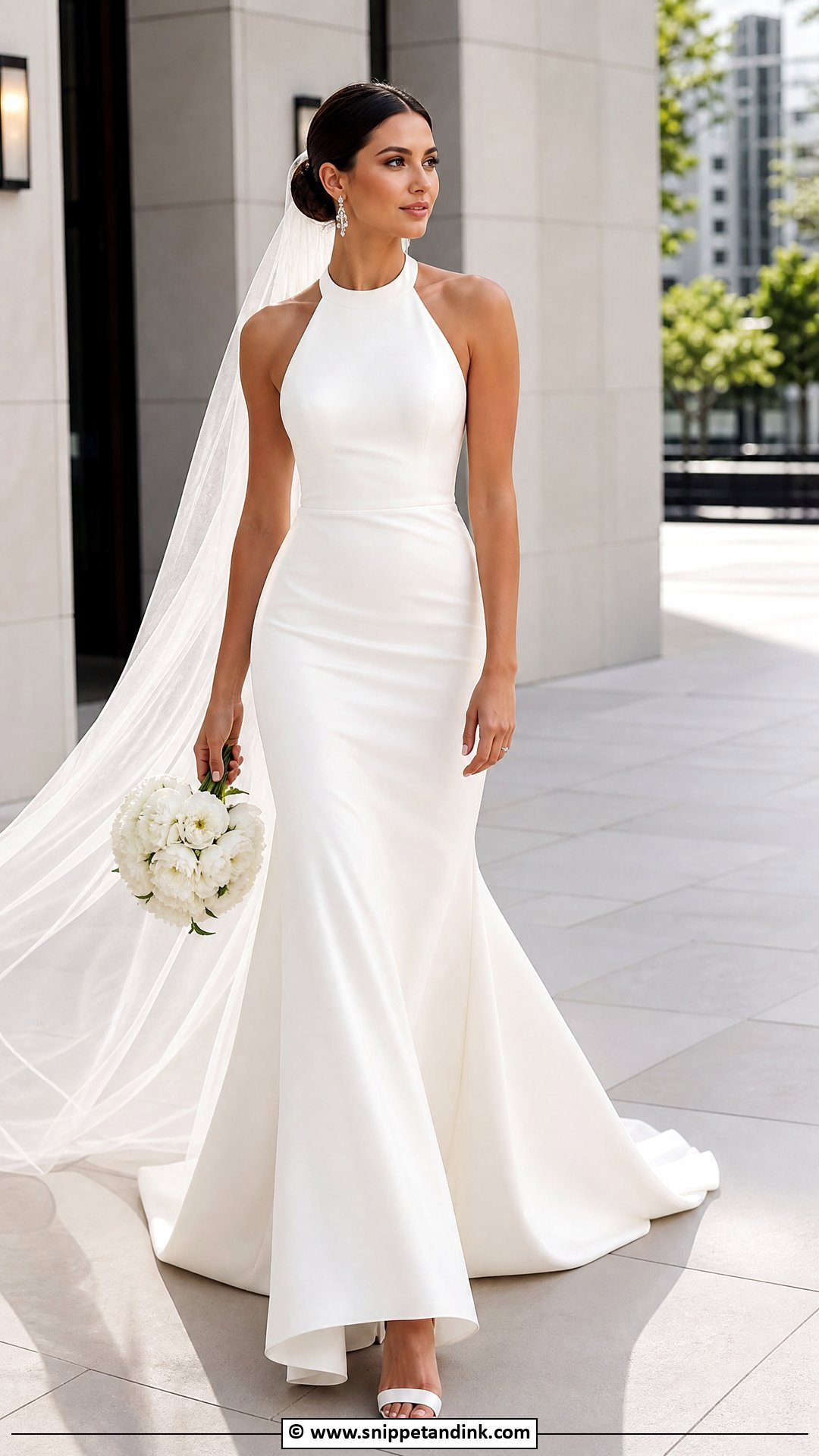 Halter Fit And Flare Wedding Dress - Snippet and Ink - 35 Fit and Flare Wedding Dress Ideas