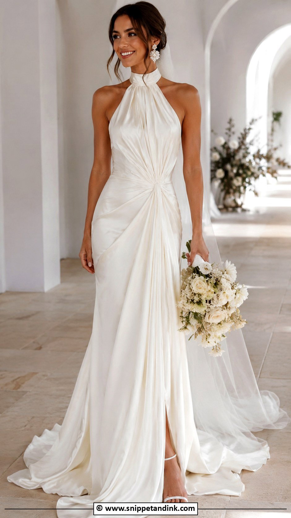 Halter Goddess Wedding Dress - Snippet and Ink - 25 Goddess Wedding Dress Ideas