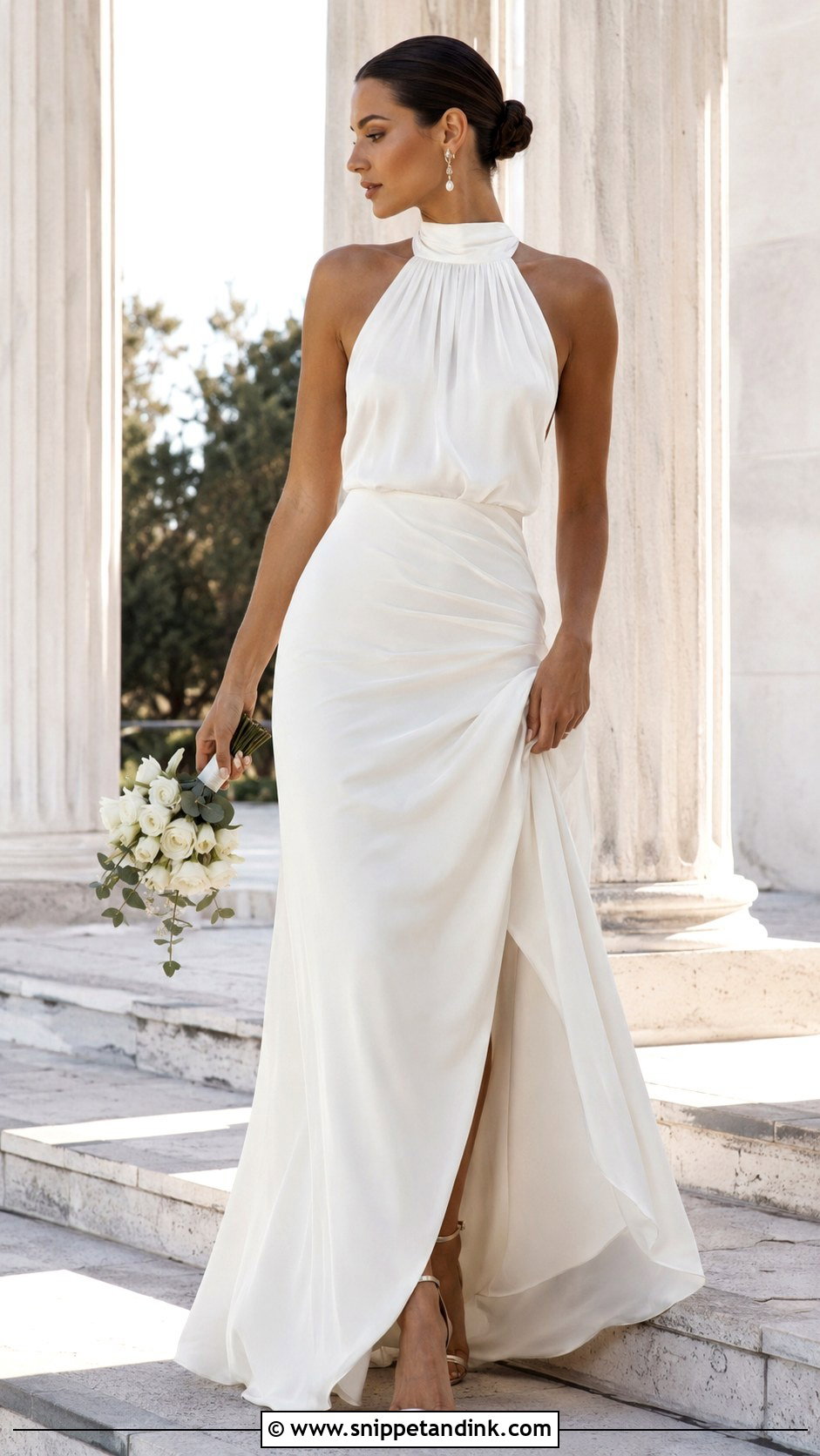 Halter Grecian Wedding Dress - Snippet and Ink - 25 Grecian Wedding Dress Ideas