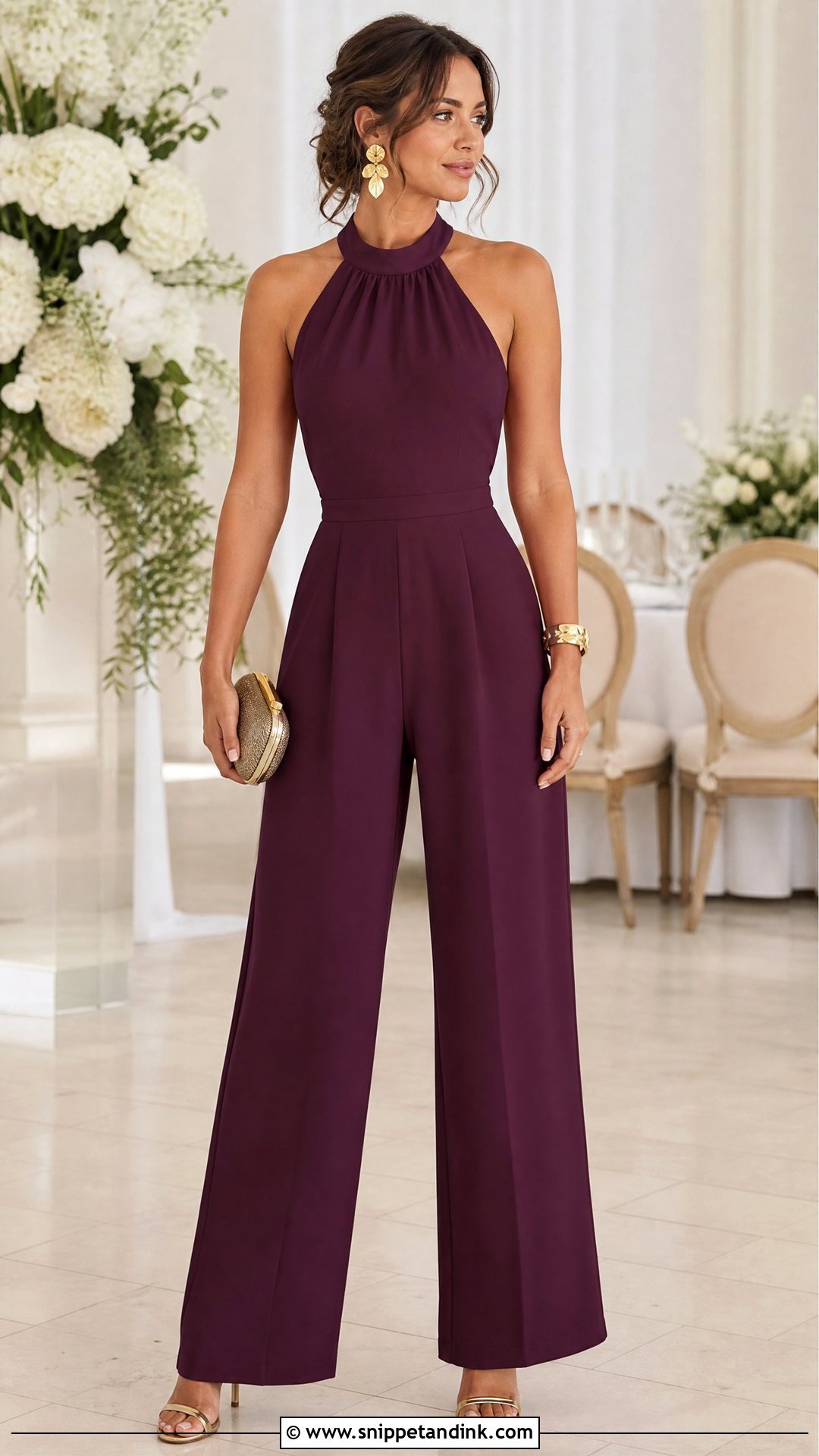 Halter Jumpsuit Wedding Outfit - Snippet and Ink - 25 Dressy Pants Outfits for Wedding