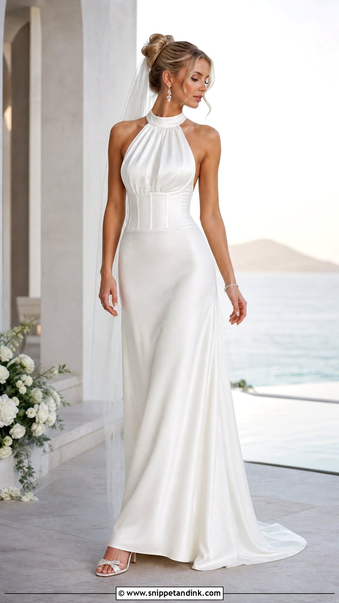 Halter Lace Up Back Wedding Dress - Snippet and Ink - 20 Lace Up Back Wedding Dress Ideas
