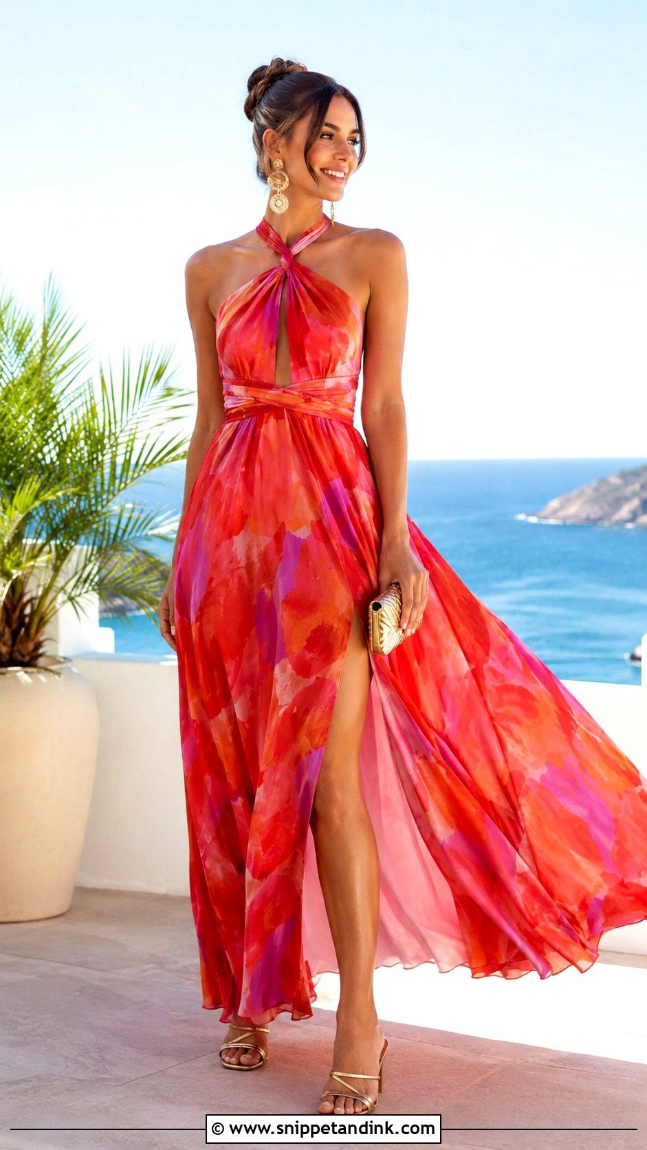 Halter Maxi Dress for Destination Bachelorette Party - Snippet and Ink - 20 Dress for Bachelorette Party Ideas