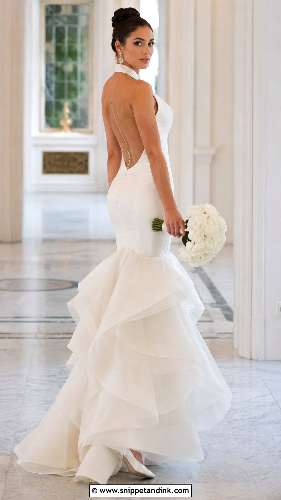 Halter Mermaid Wedding Dress With Horsehair Ruffles - Snippet and Ink - 20 Mermaid Wedding Dress with Ruffles Ideas