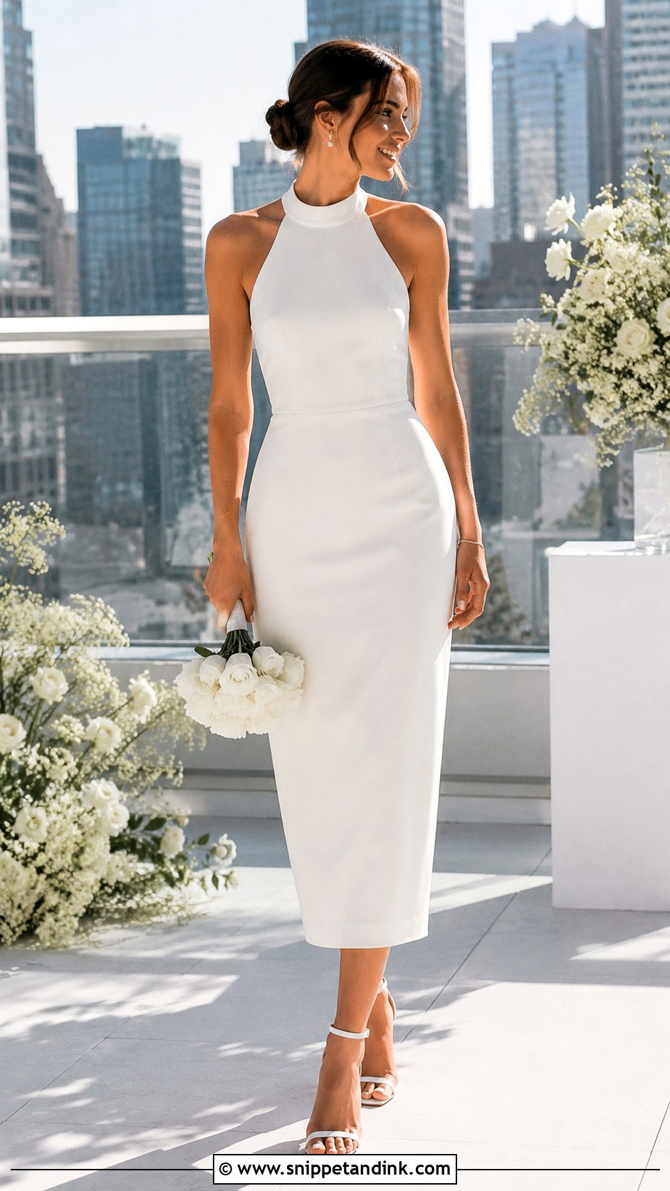 Halter Midi Wedding Dress - Snippet and Ink - 25 Midi Wedding Dress Tea Length Ideas