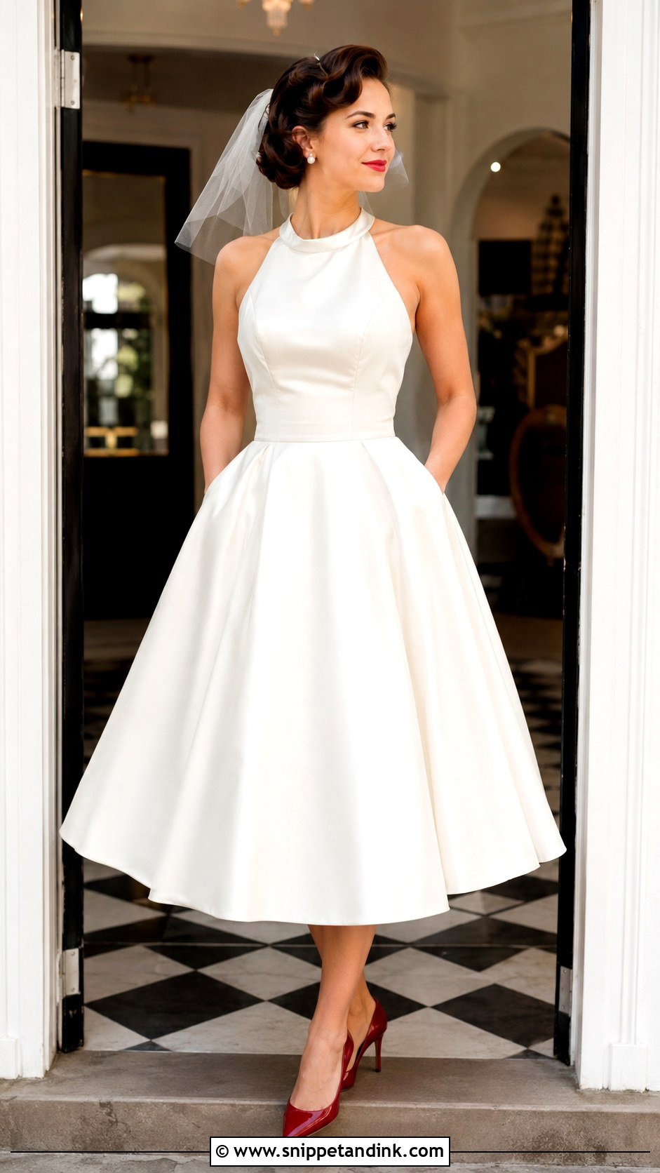 Halter Neck 50s Wedding Dress - Snippet and Ink - 20 50s Inspired Wedding Dress Ideas