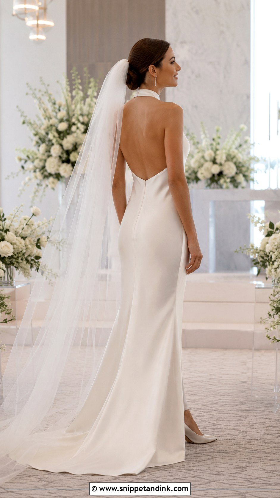 Halter Neck April Wedding Dress - Snippet and Ink - 20 April Wedding Dress Ideas