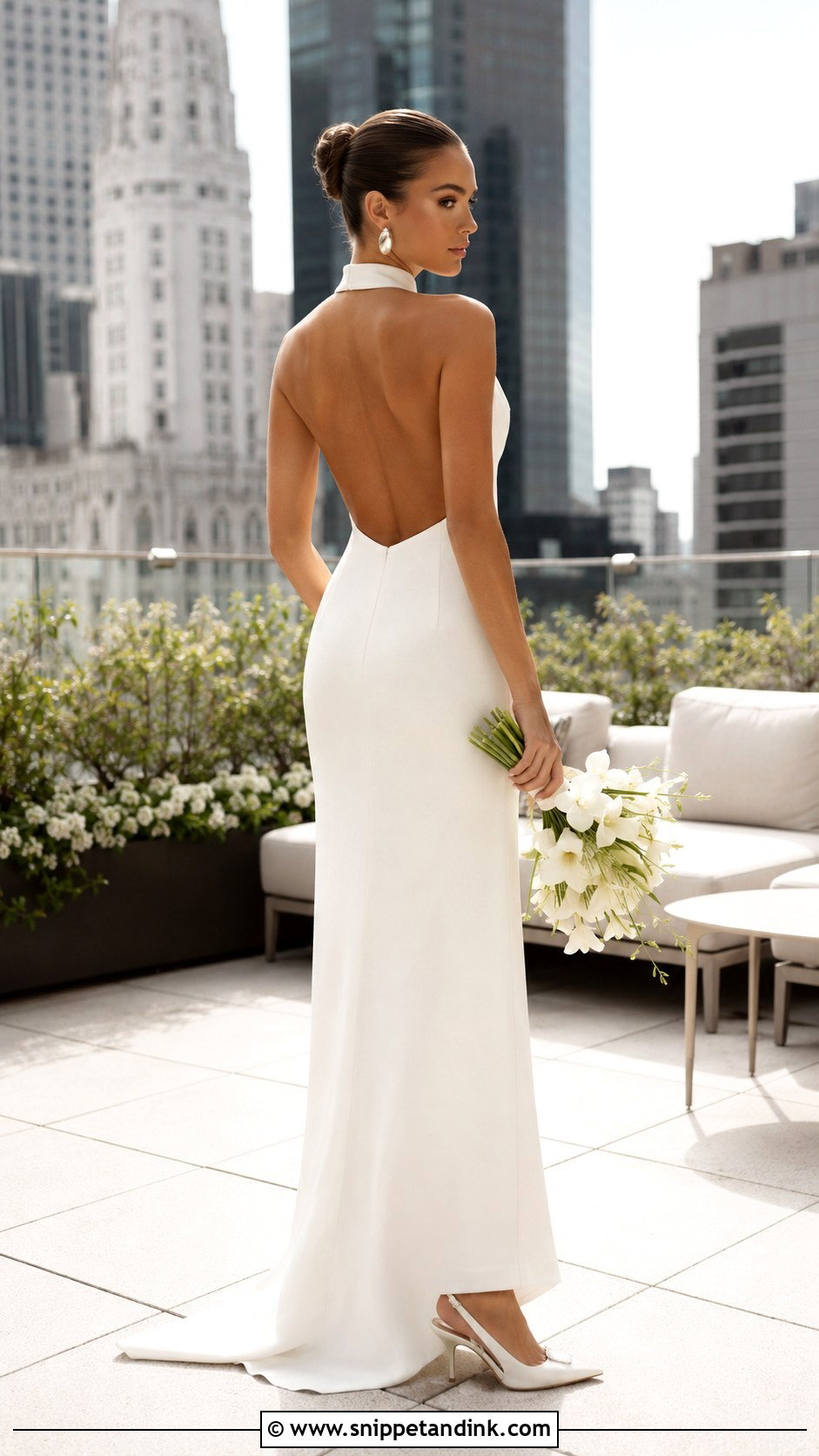 Halter Neck Backless Bridal Gown - Snippet and Ink - 20 Backless Bridal Gowns