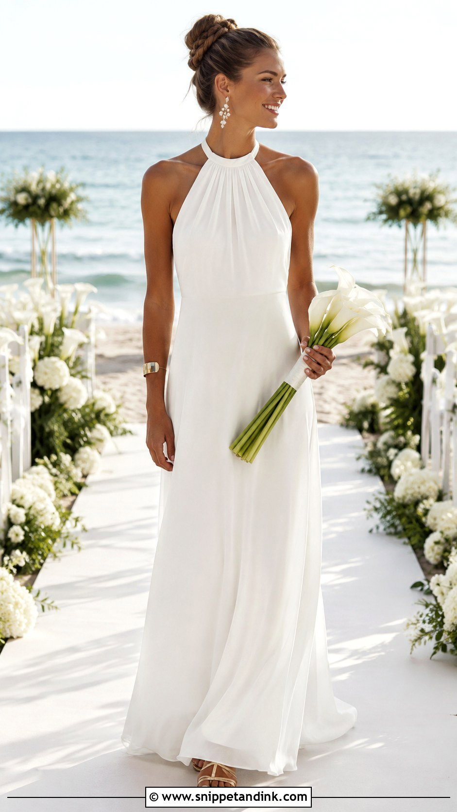 Halter Neck Beach Wedding Dress - Snippet and Ink - 20 Flowy Beach Wedding Dress Ideas
