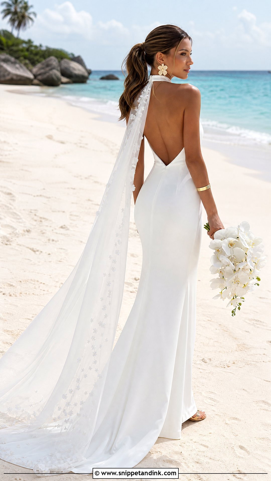 Halter Neck Beach Wedding Dress - Snippet and Ink - 20 Summer Wedding Dress Beach Ideas