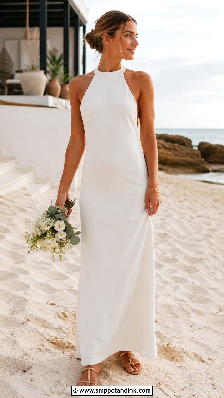 Halter Neck Beach Wedding Dress - Snippet and Ink - 20 Beachy Wedding Dress Beach Styles