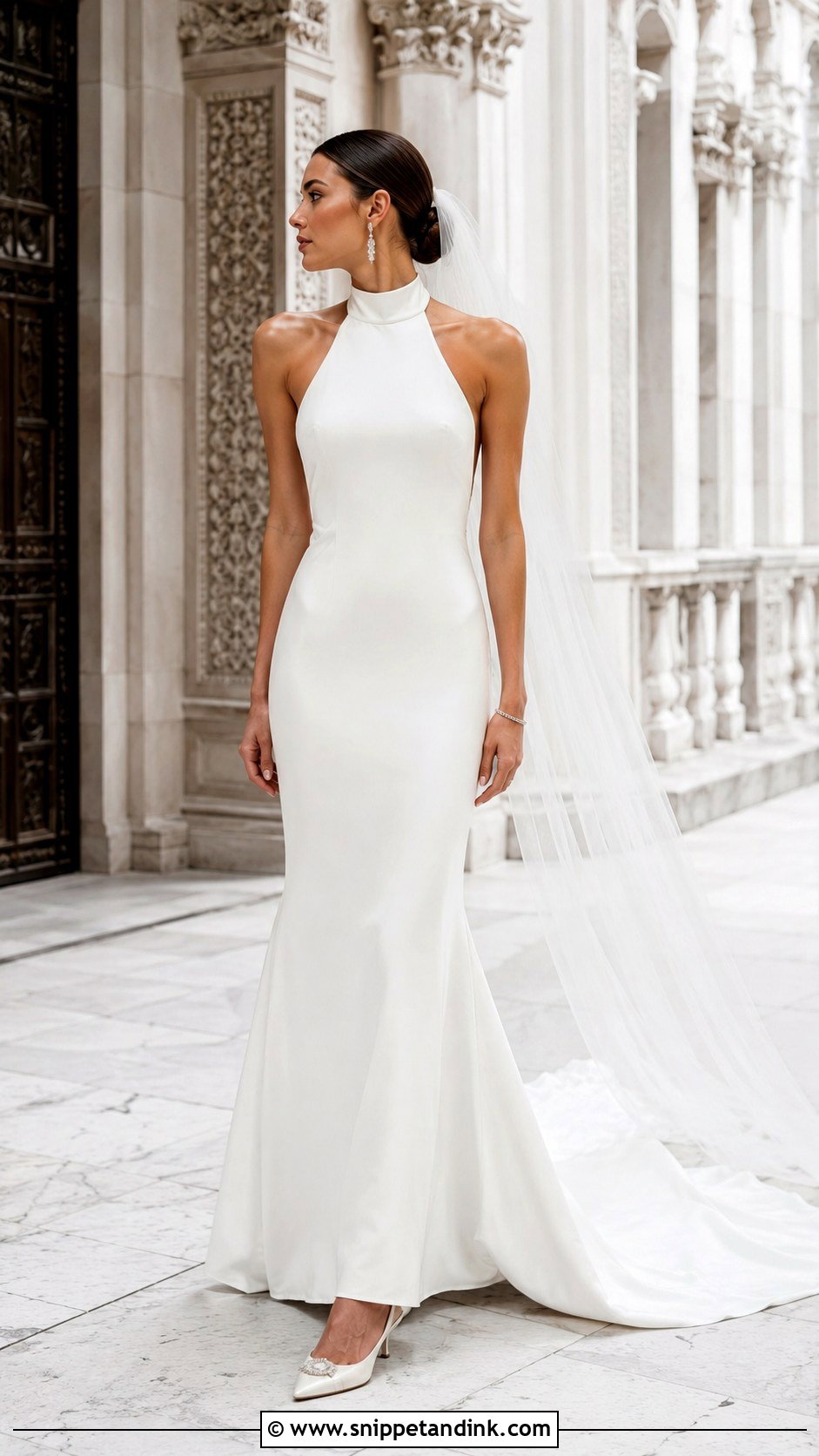 Halter Neck Bodycon Wedding Dress - Snippet and Ink - 20 Bodycon Wedding Dresses