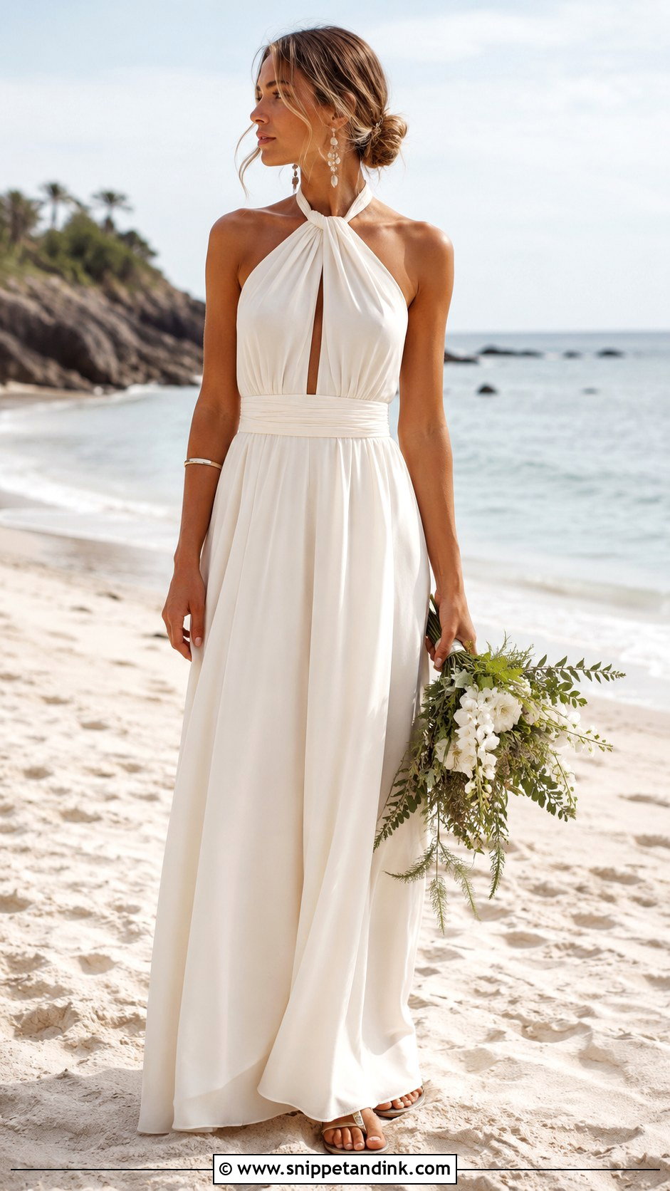 Halter Neck Bohemian Beach Wedding Dress - Snippet and Ink - 20 Bohemian Beach Wedding Dress Ideas