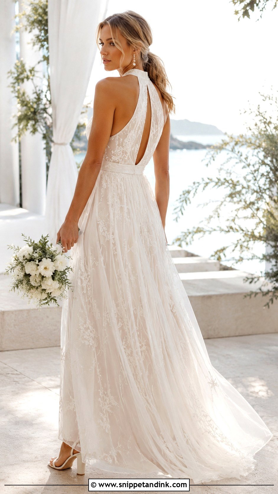 Halter Neck Boho Spring Wedding Dress - Snippet and Ink - 20 Boho Spring Wedding Dress Ideas