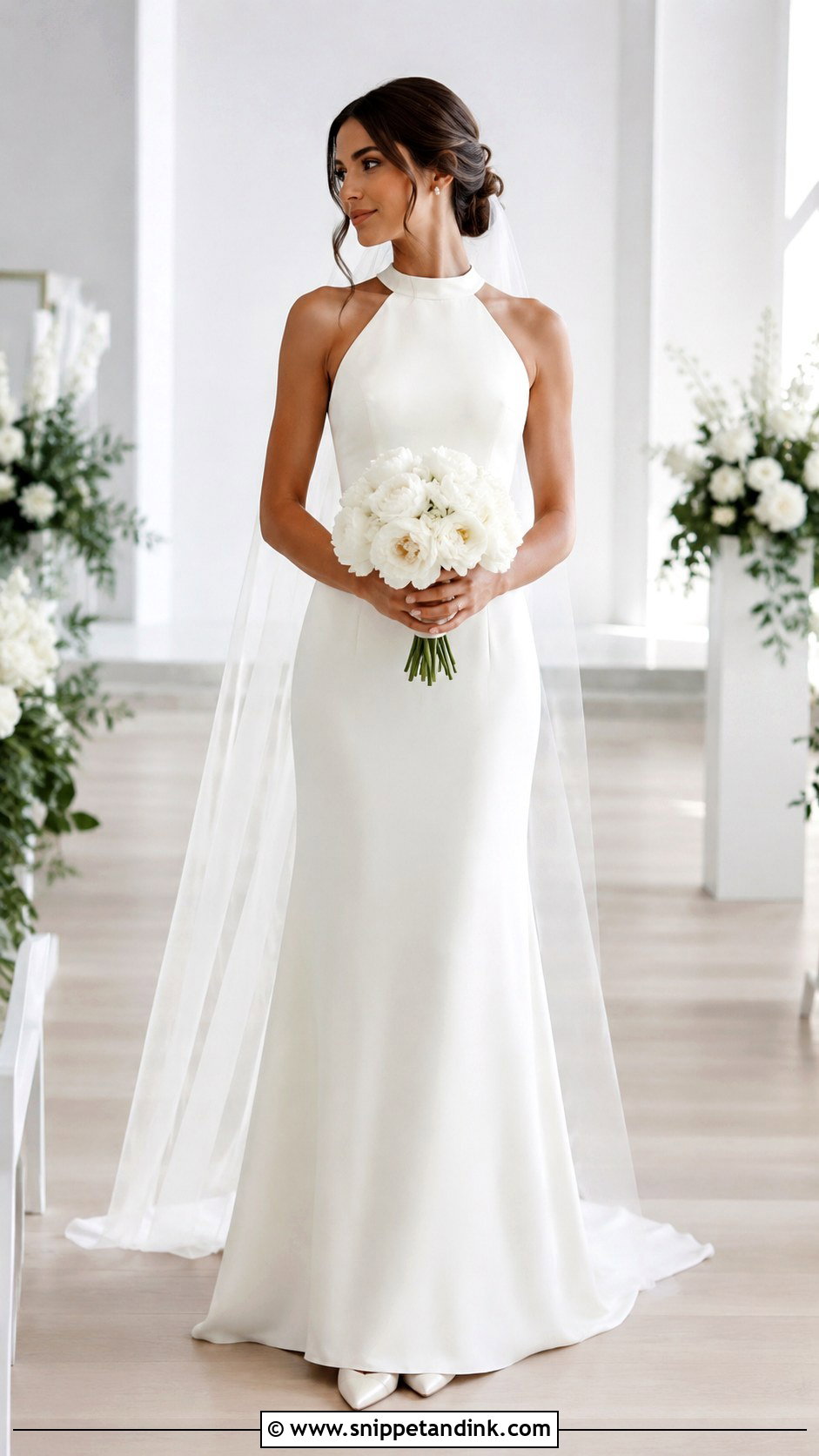 Halter Neck Bridal Dress - Snippet and Ink - 20 Classic Bridal Dress Ideas