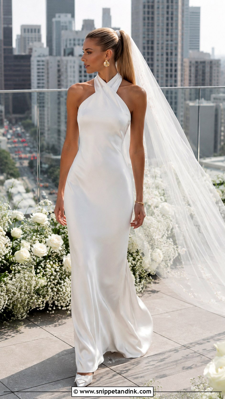 Halter Neck Bridal Gown - Snippet and Ink - 20 Contemporary Bridal Ideas
