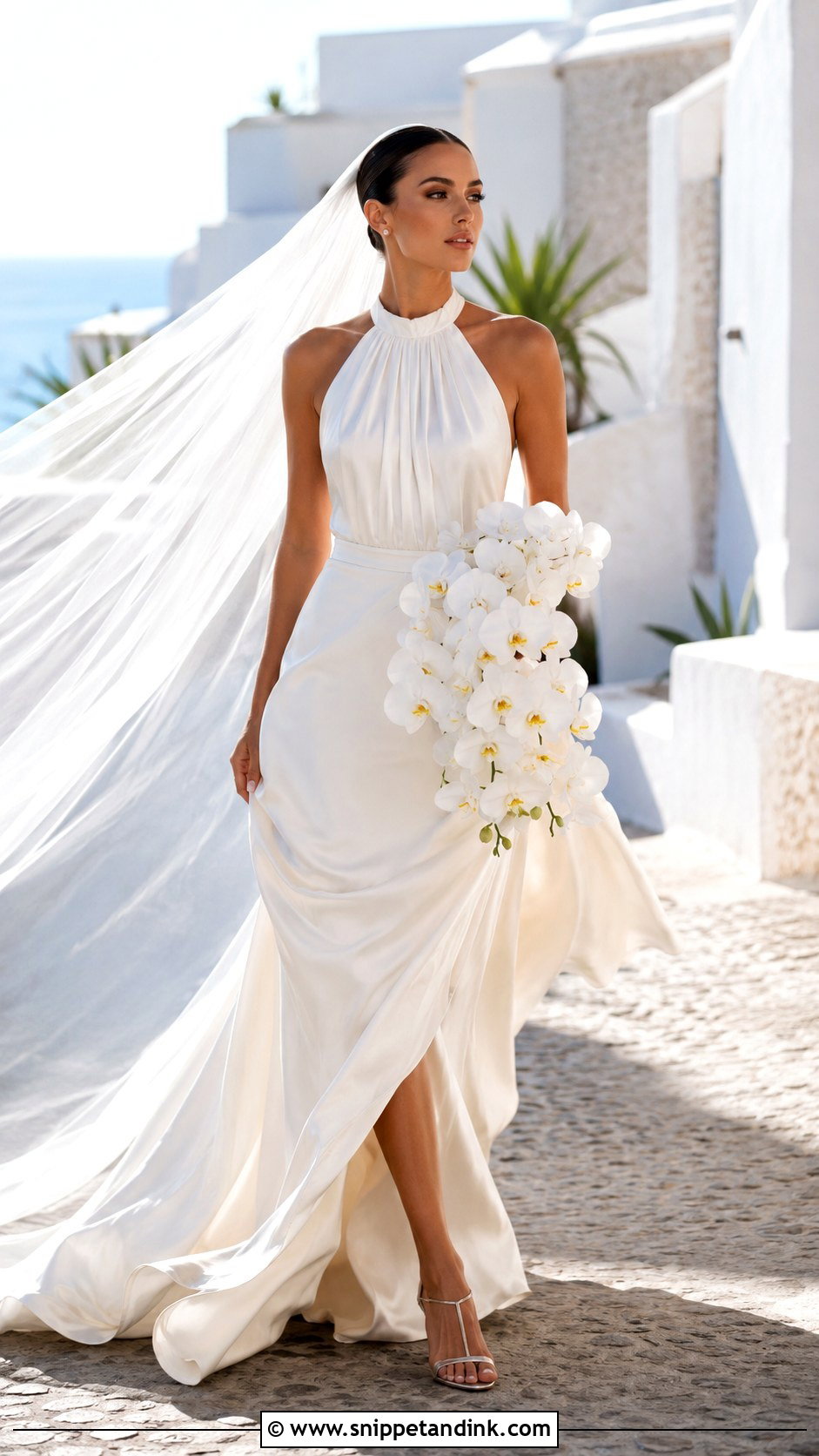Halter Neck Cream Wedding Dress - Snippet and Ink - 20 Cream Wedding Dresses