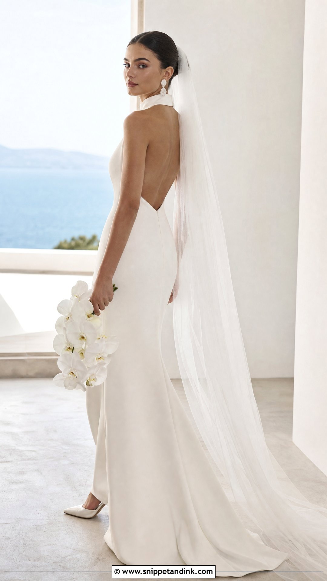 Halter Neck Crepe Wedding Dress - Snippet and Ink - 20 Wedding Dresses Straps