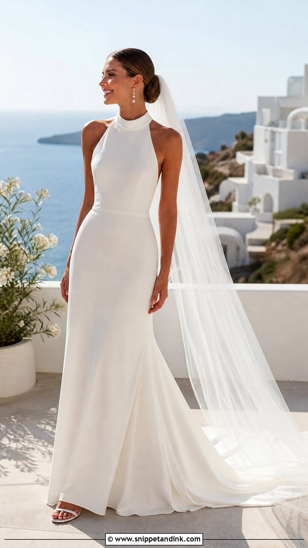 Halter Neck Crepe Wedding Gown - Snippet and Ink - 20 Wedding Gown 2025 Ideas