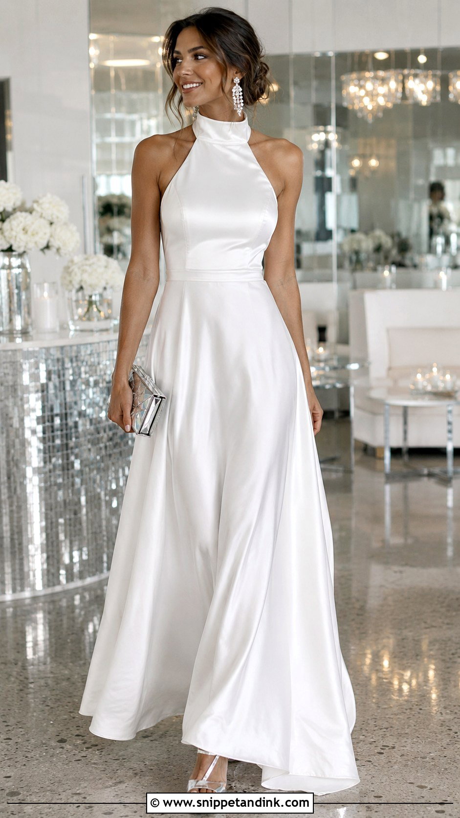 Halter Neck Disco Wedding Dress - Snippet and Ink - 20 Disco Wedding Dress Ideas