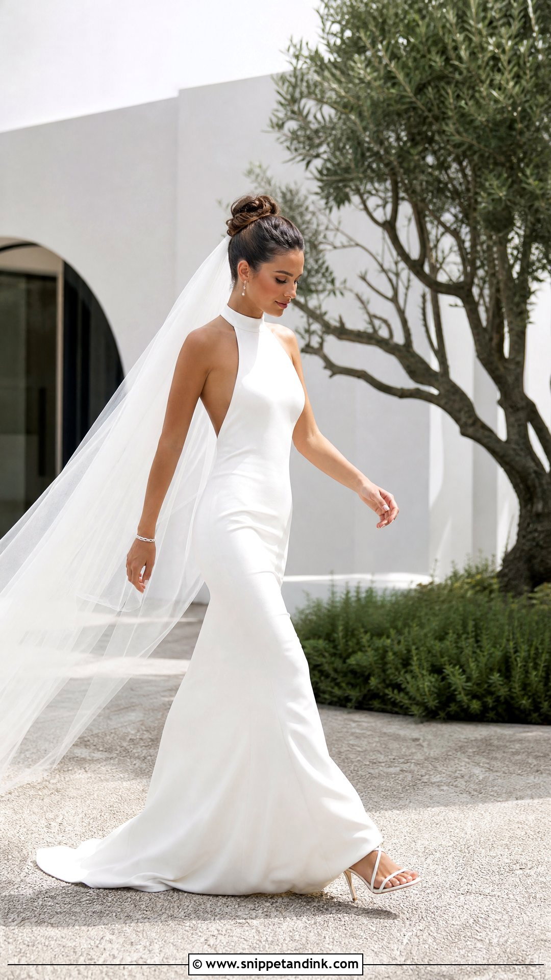 Halter Neck Fitted Wedding Dress - Snippet and Ink - 20 Tight Fitting Wedding Dresses