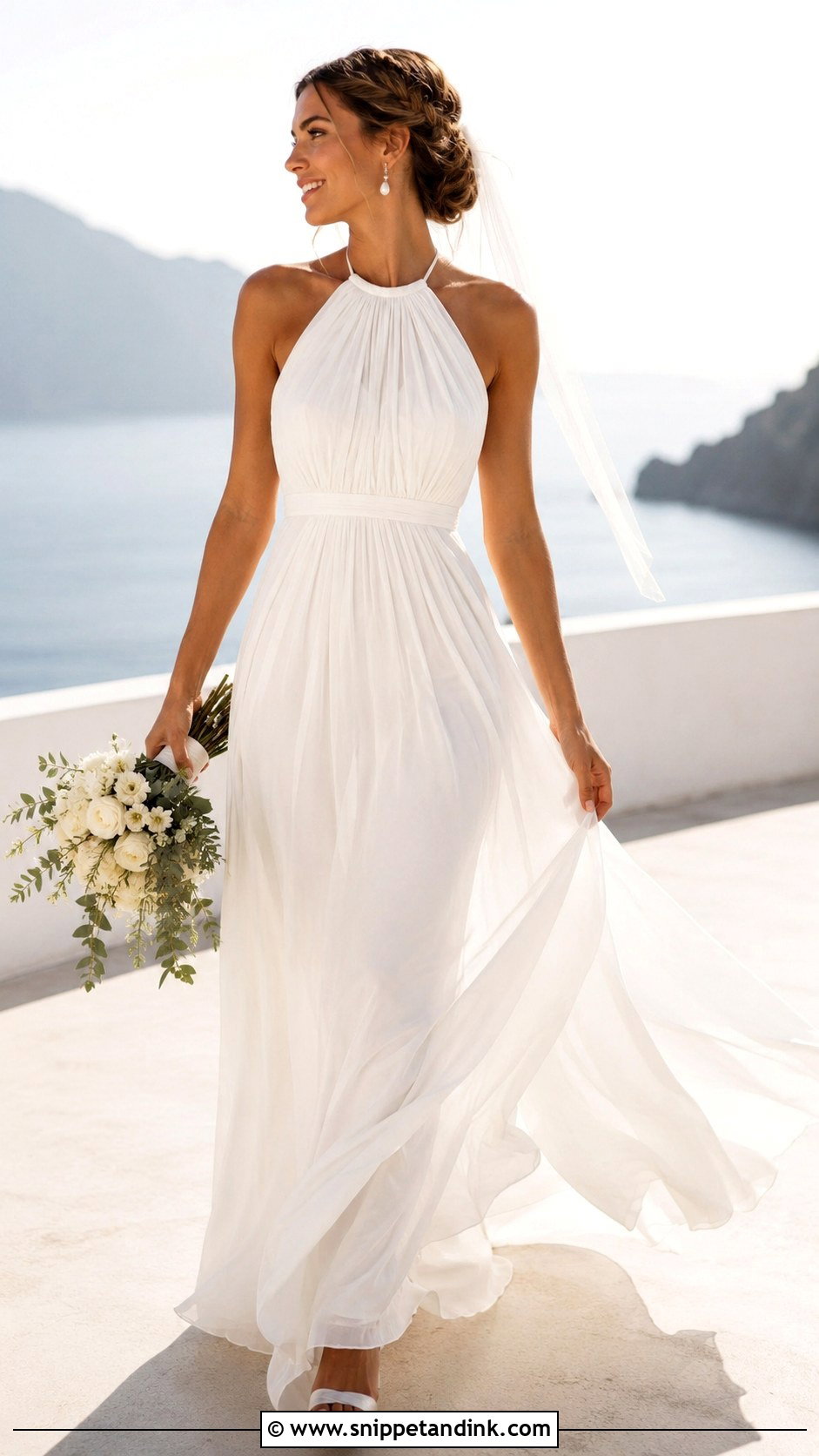 Halter Neck Grecian Wedding Dress - Snippet and Ink - 20 Grecian Style Wedding Dress Ideas