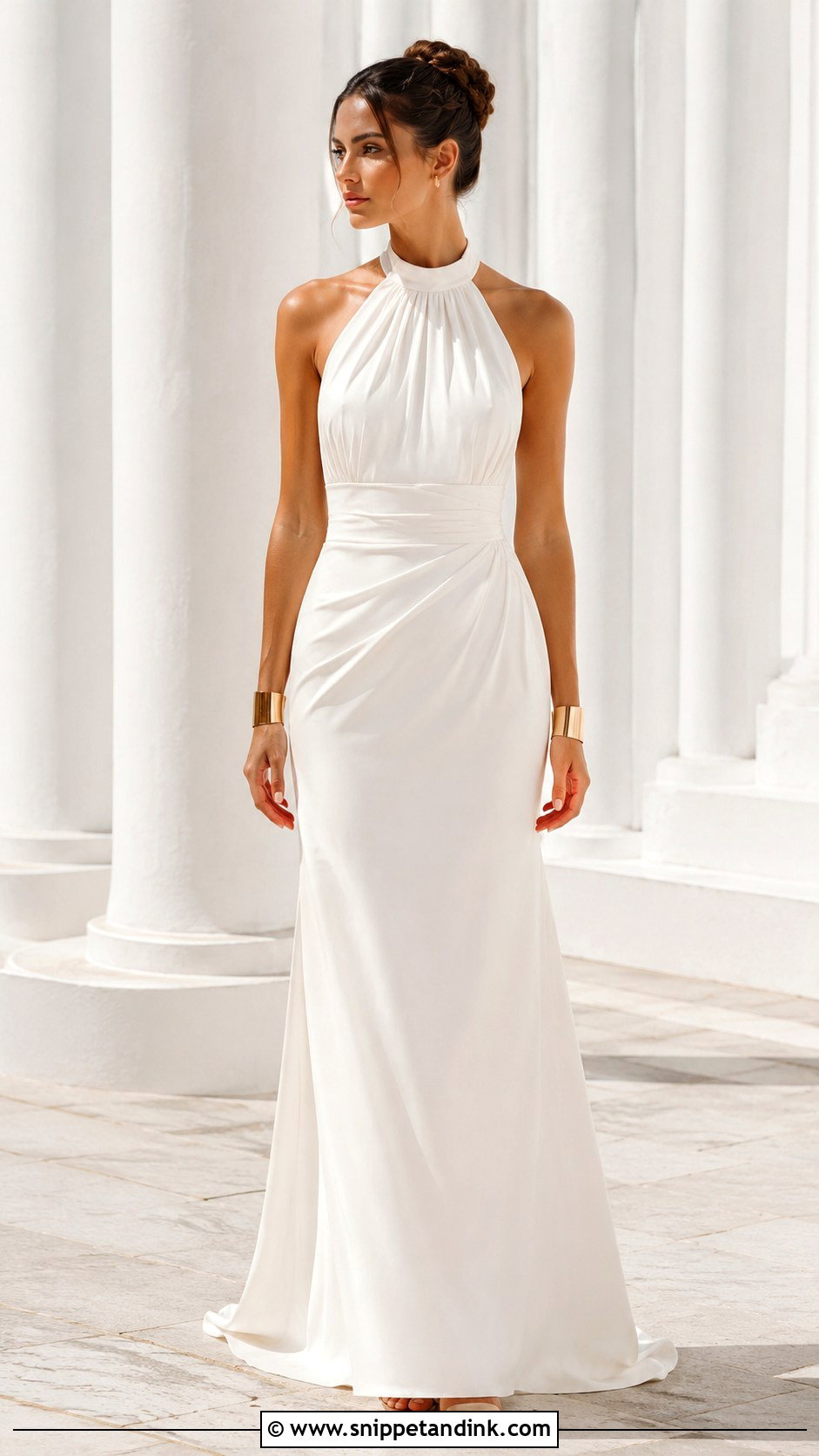 Halter Neck Greek Wedding Dress - Snippet and Ink - 20 Greek Wedding Dresses