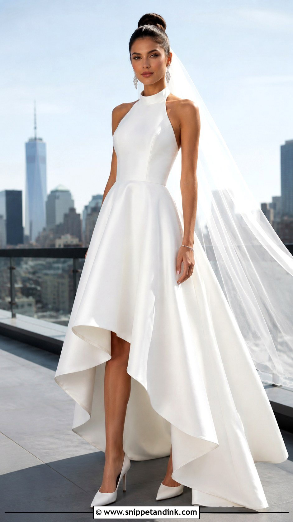 Halter Neck Hi Lo Wedding Dress - Snippet and Ink - 20 Hi Lo Wedding Dress Ideas