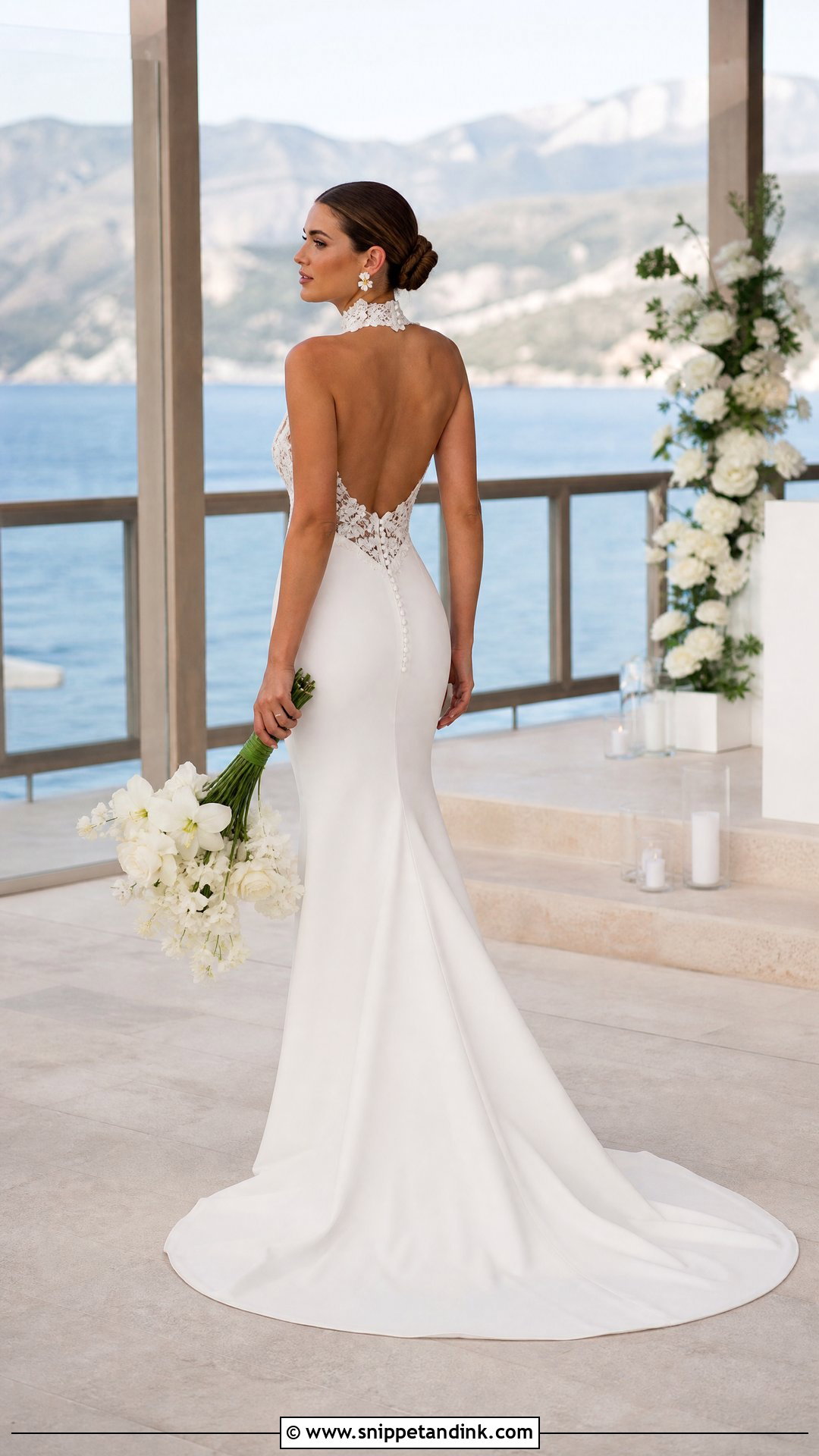 Halter Neck Lace Mermaid Wedding Dress - Snippet and Ink - 20 Lace Mermaid Wedding Dresses