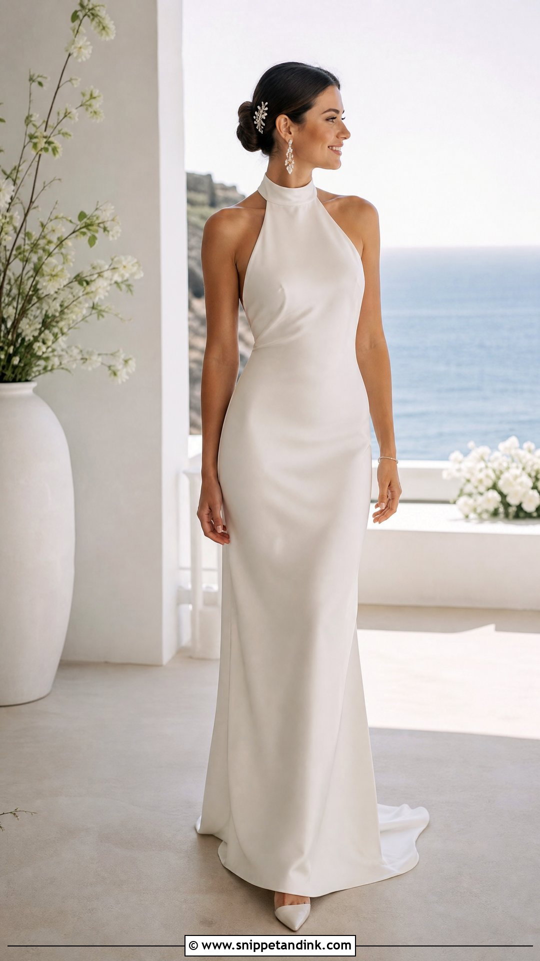 Halter Neck Long Wedding Dress - Snippet and Ink - 25 Long Wedding Dress Ideas