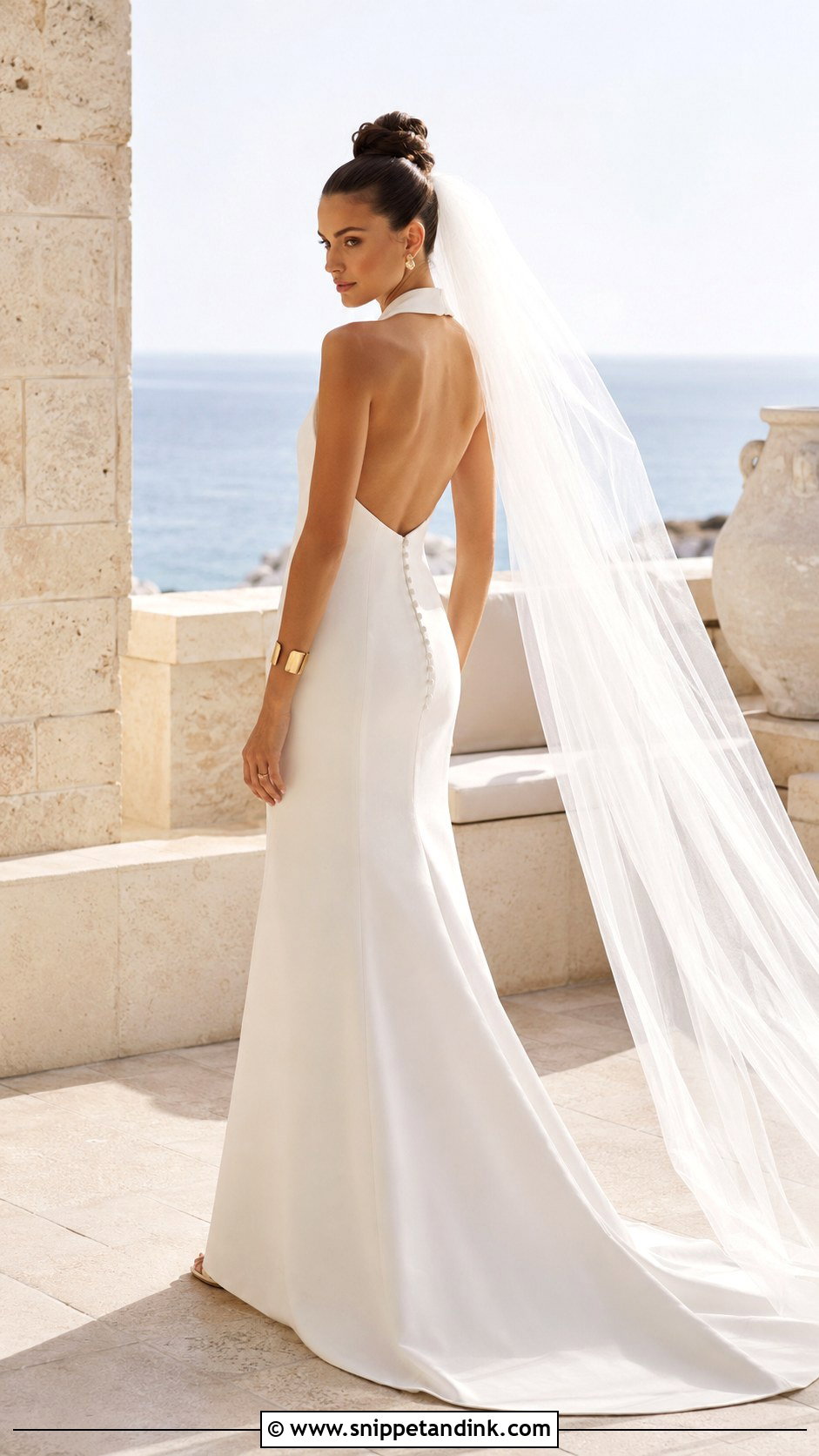 Halter Neck Mikado Wedding Gown - Snippet and Ink - 20 Mikado Wedding Gown Ideas