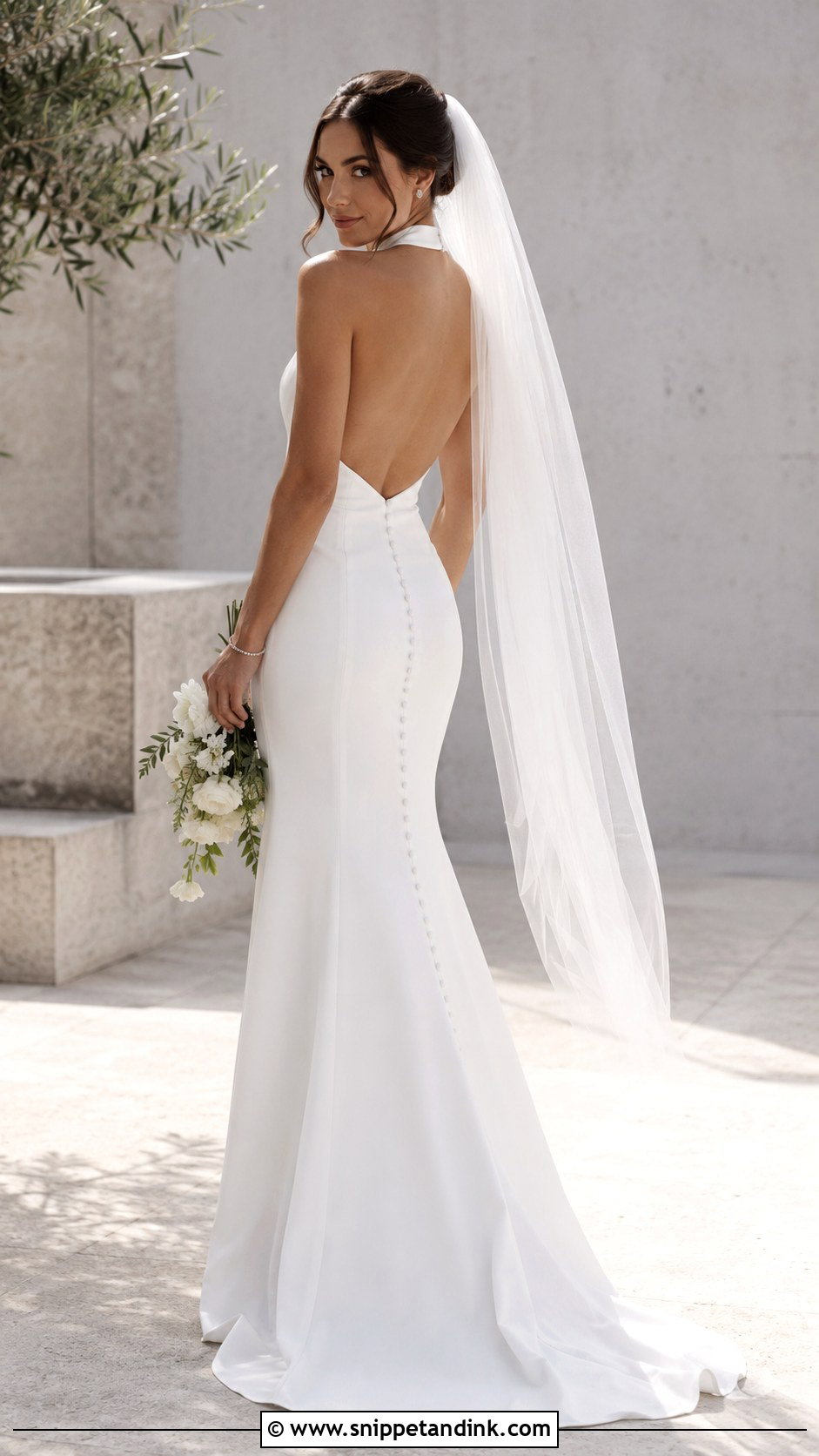 Halter Neck Open Back Wedding Dress - Snippet and Ink - 20 Simple Unique Wedding Dresses