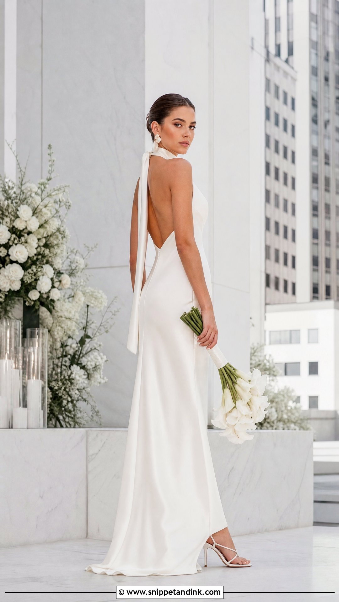 Halter Neck Satin Bridal Dress - Snippet and Ink - 20 Satin Bridal Dress Ideas