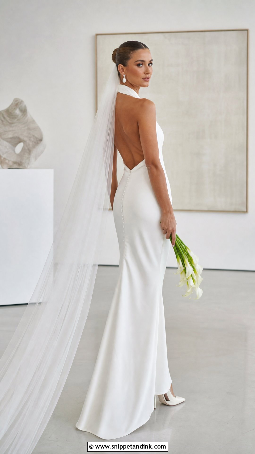 Halter Neck Satin Fitted Wedding Dress - Snippet and Ink - 20 Satin Fitted Wedding Dress Ideas