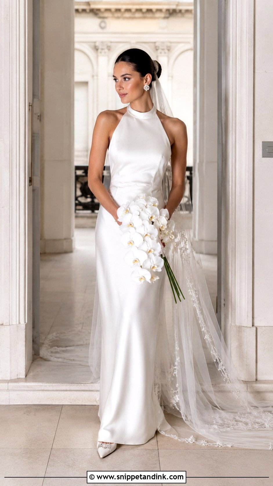 Halter Neck Satin Wedding Dress - Snippet and Ink - 20 France Wedding Dress Ideas