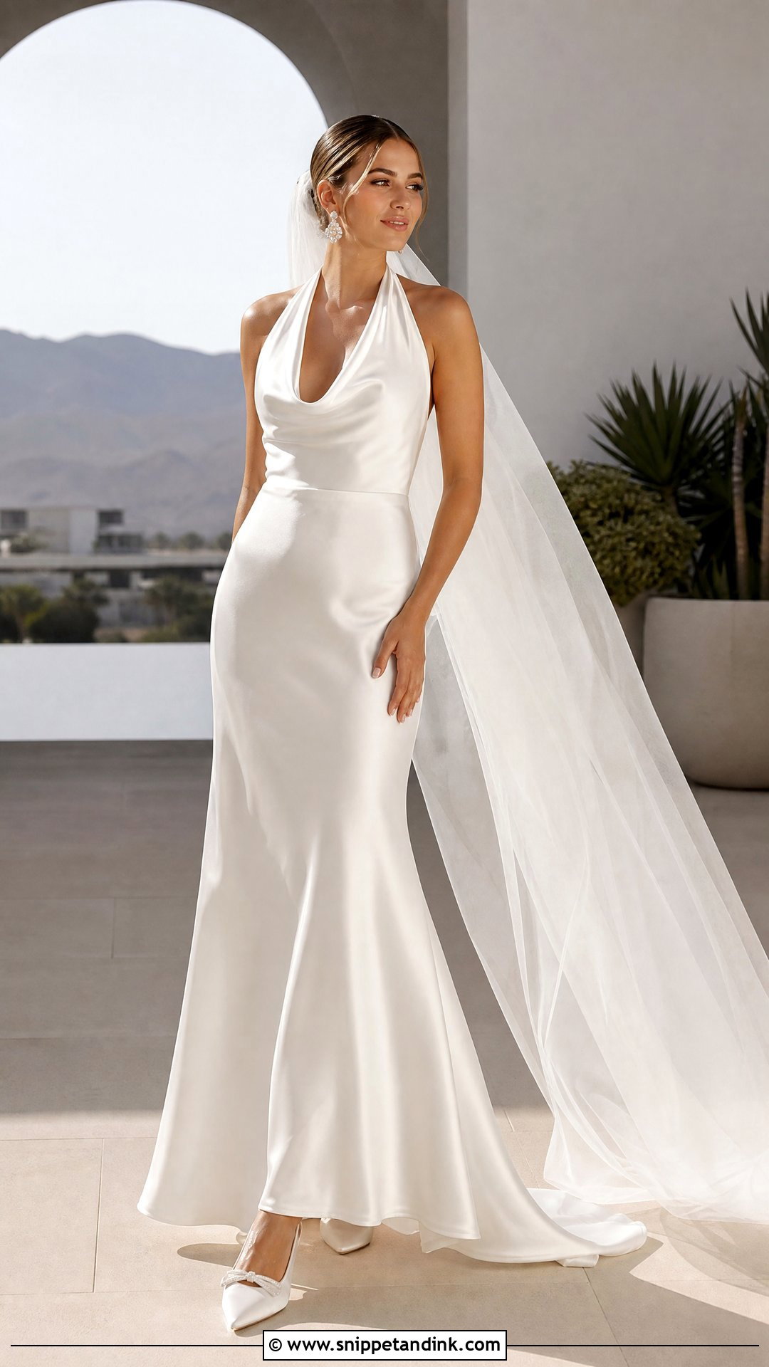 Halter Neck Satin Wedding Dress - Snippet and Ink - 20 No Lace Wedding Dress Ideas
