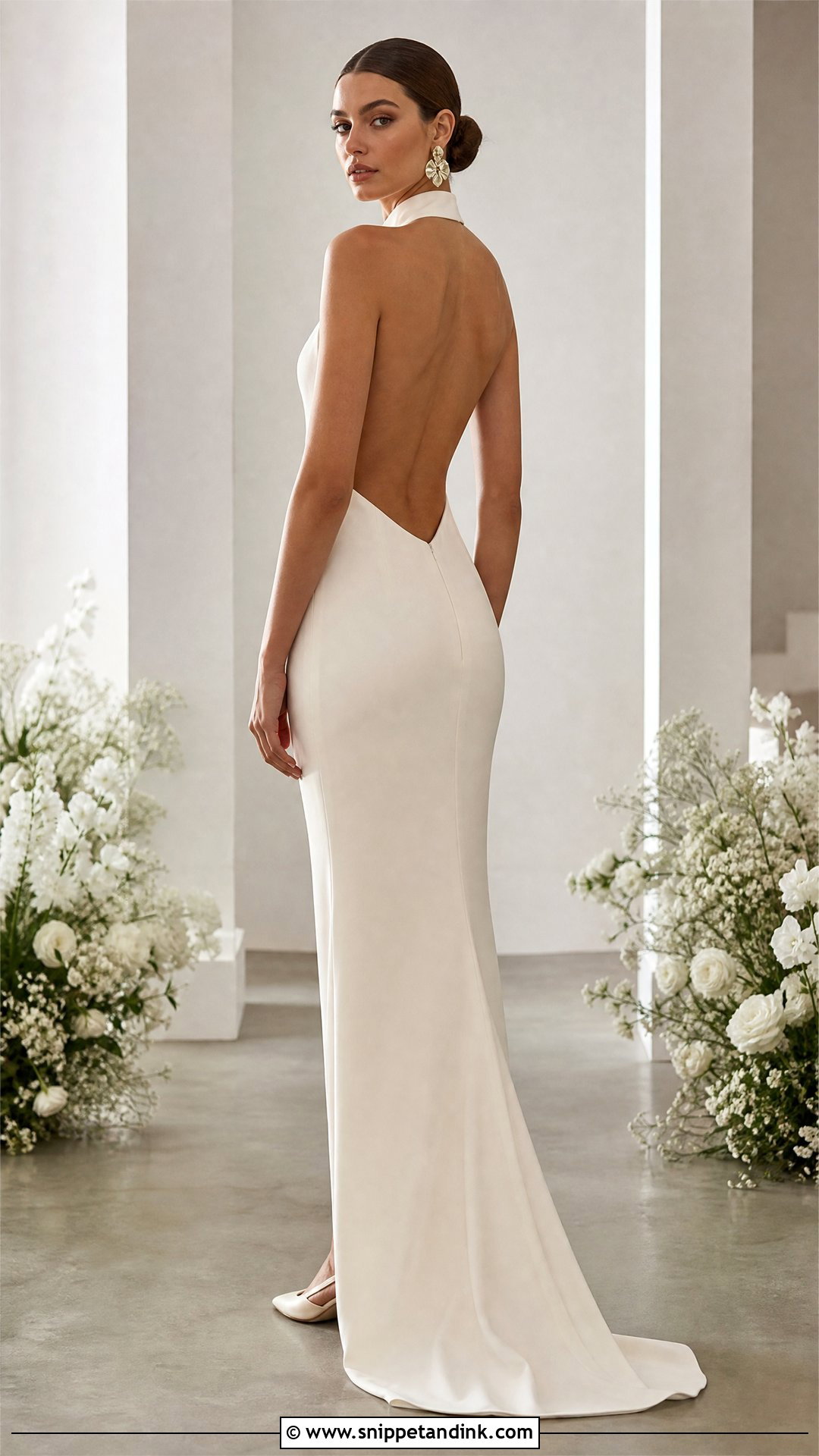 Halter Neck Sheath Wedding Dress - Snippet and Ink - 20 Wedding Dress for Tall Bride Ideas