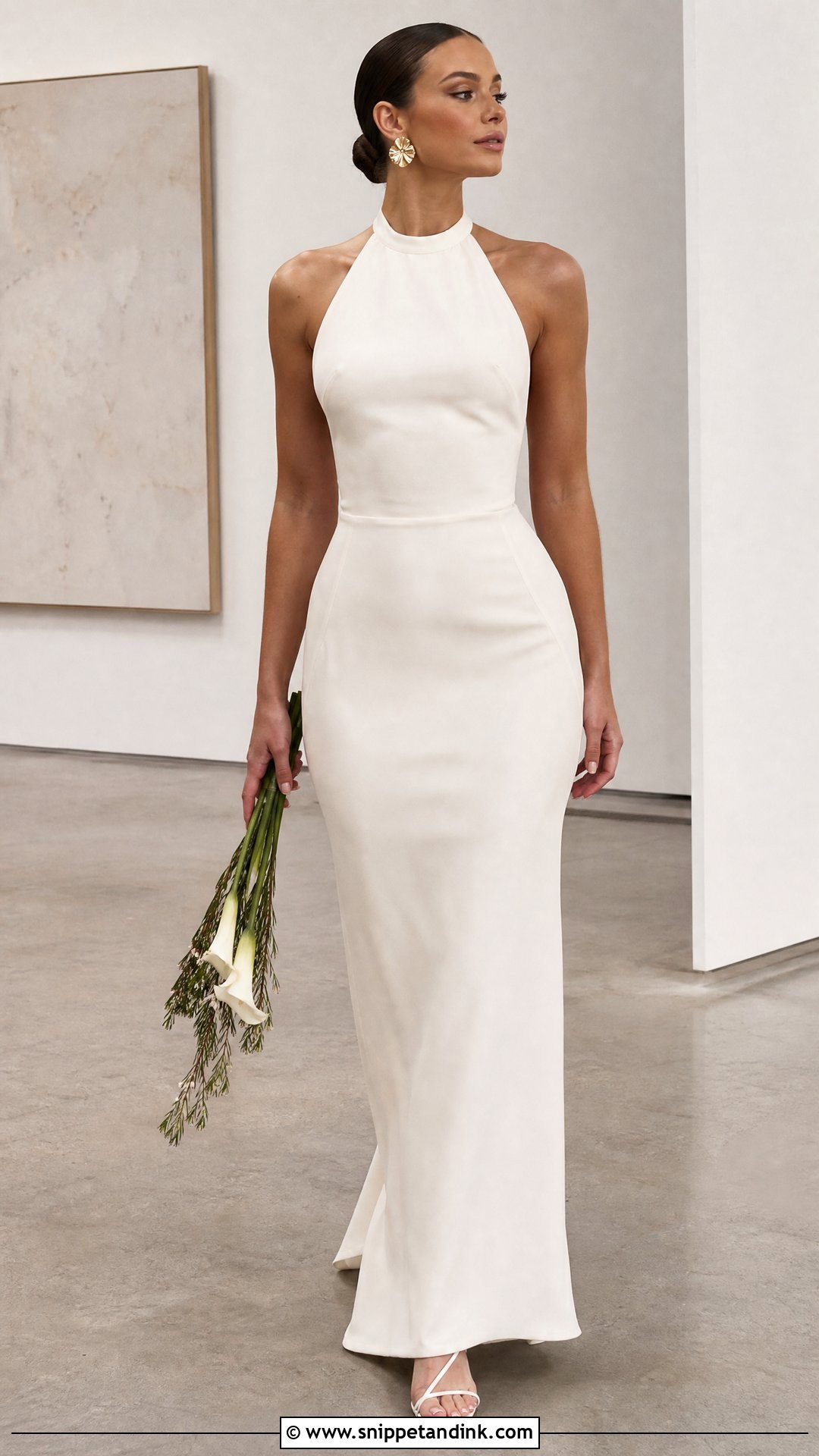 Halter Neck Sheath Wedding Dress - Snippet and Ink - 20 Wedding Dresses for Hourglass Shape