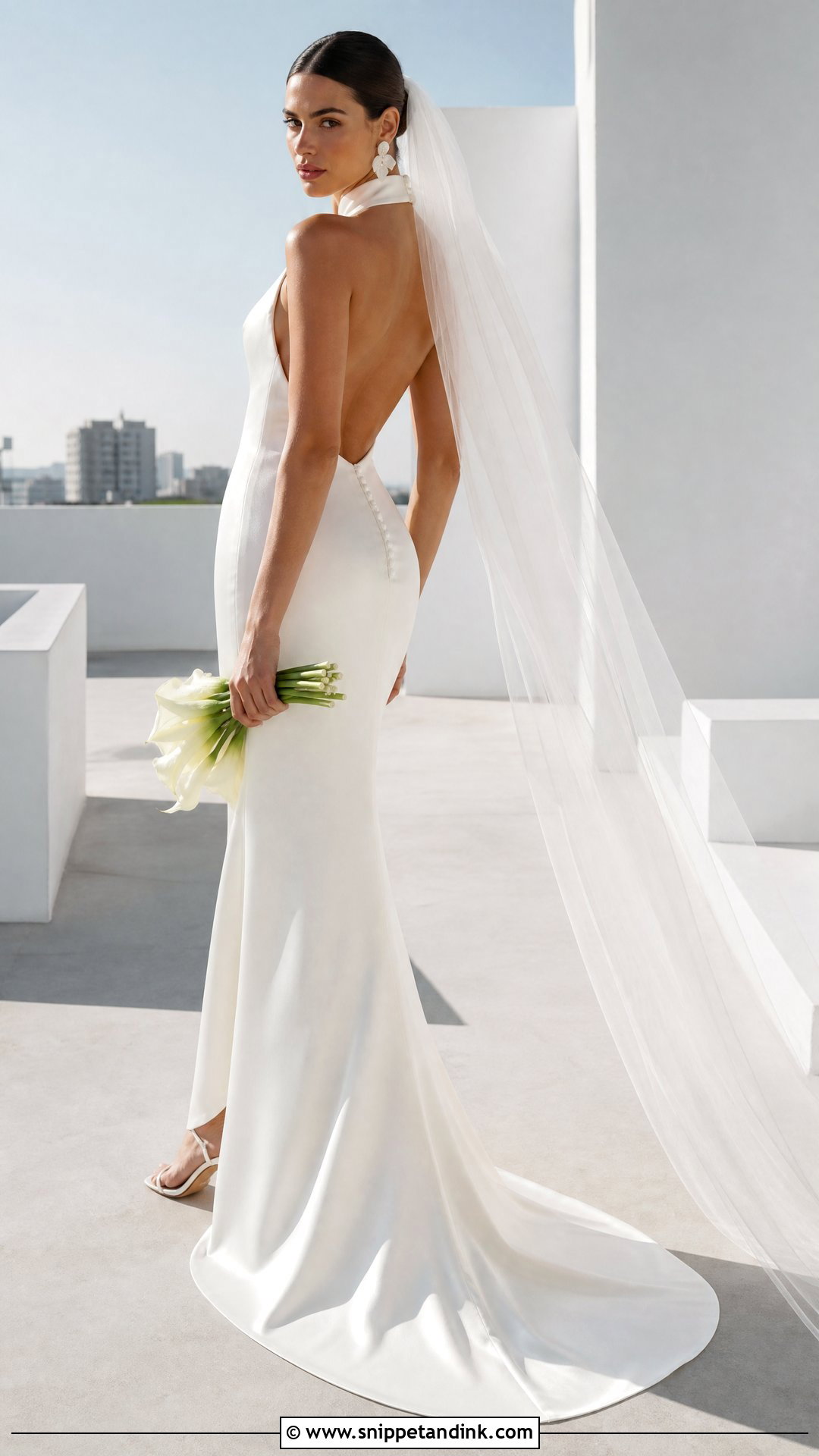 Halter Neck Sheath Wedding Dress - Snippet and Ink - 20 Sheath Wedding Dresses