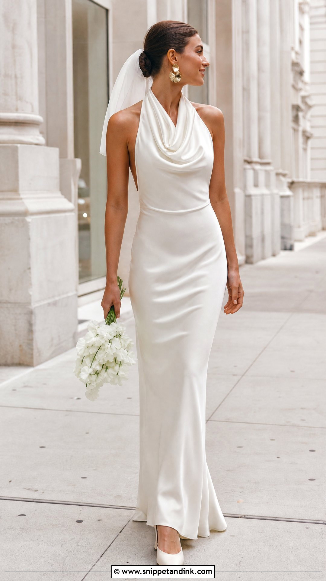 Halter Neck Silk Bridal Dress - Snippet and Ink - 20 Silk Bride Dress Ideas
