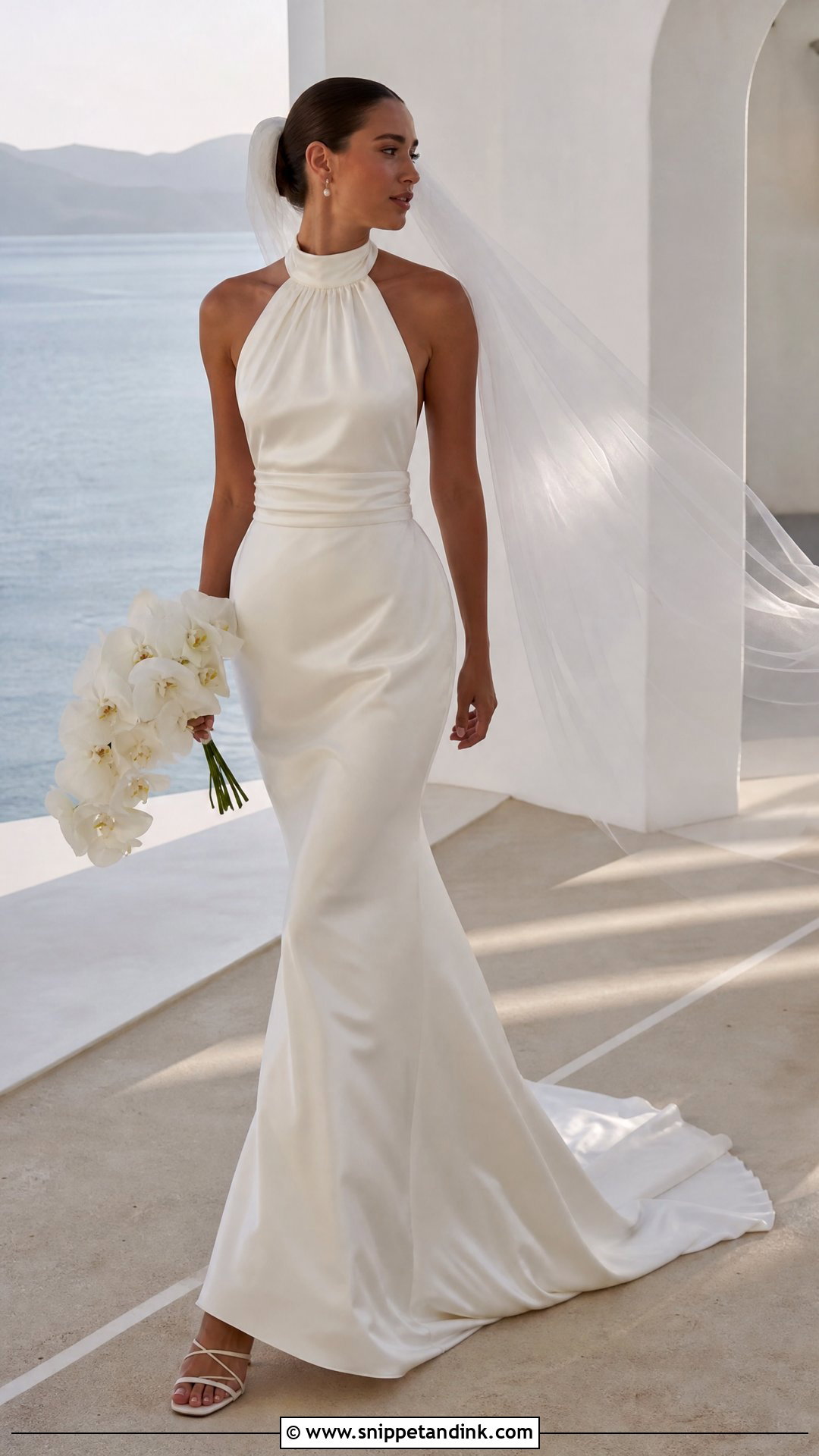 Halter Neck Silk Bridal Dress - Snippet and Ink - 20 Silk Bridal Dress Ideas