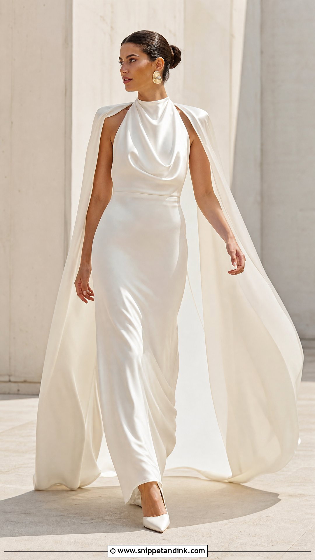 Halter Neck Silk Satin Wedding Gown - Snippet and Ink - 20 Silk Satin Wedding Gown Ideas