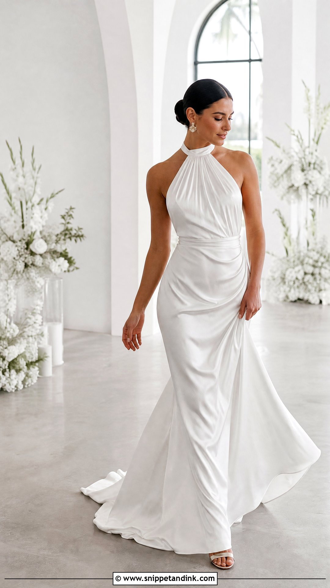 Halter Neck Silk Wedding Dress - Snippet and Ink - 20 Wedding Dresses for Small Chest
