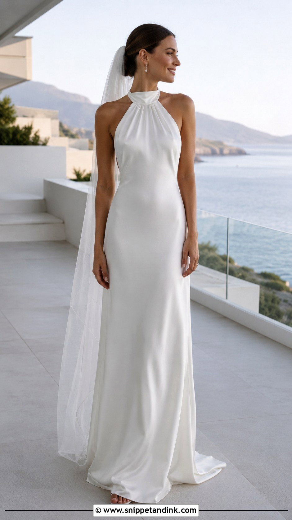 Halter Neck Silk Wedding Dress - Snippet and Ink - 20 Modern Chic Wedding Dress Ideas