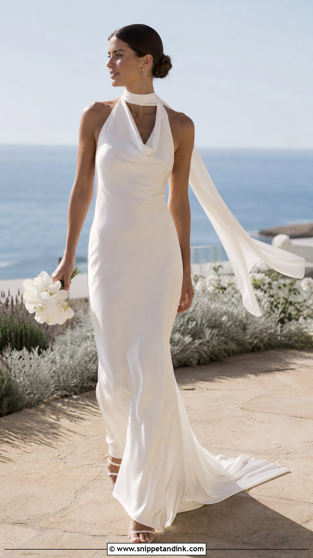 Halter Neck Slinky Wedding Dress - Snippet and Ink - 20 Slinky Wedding Dress Ideas