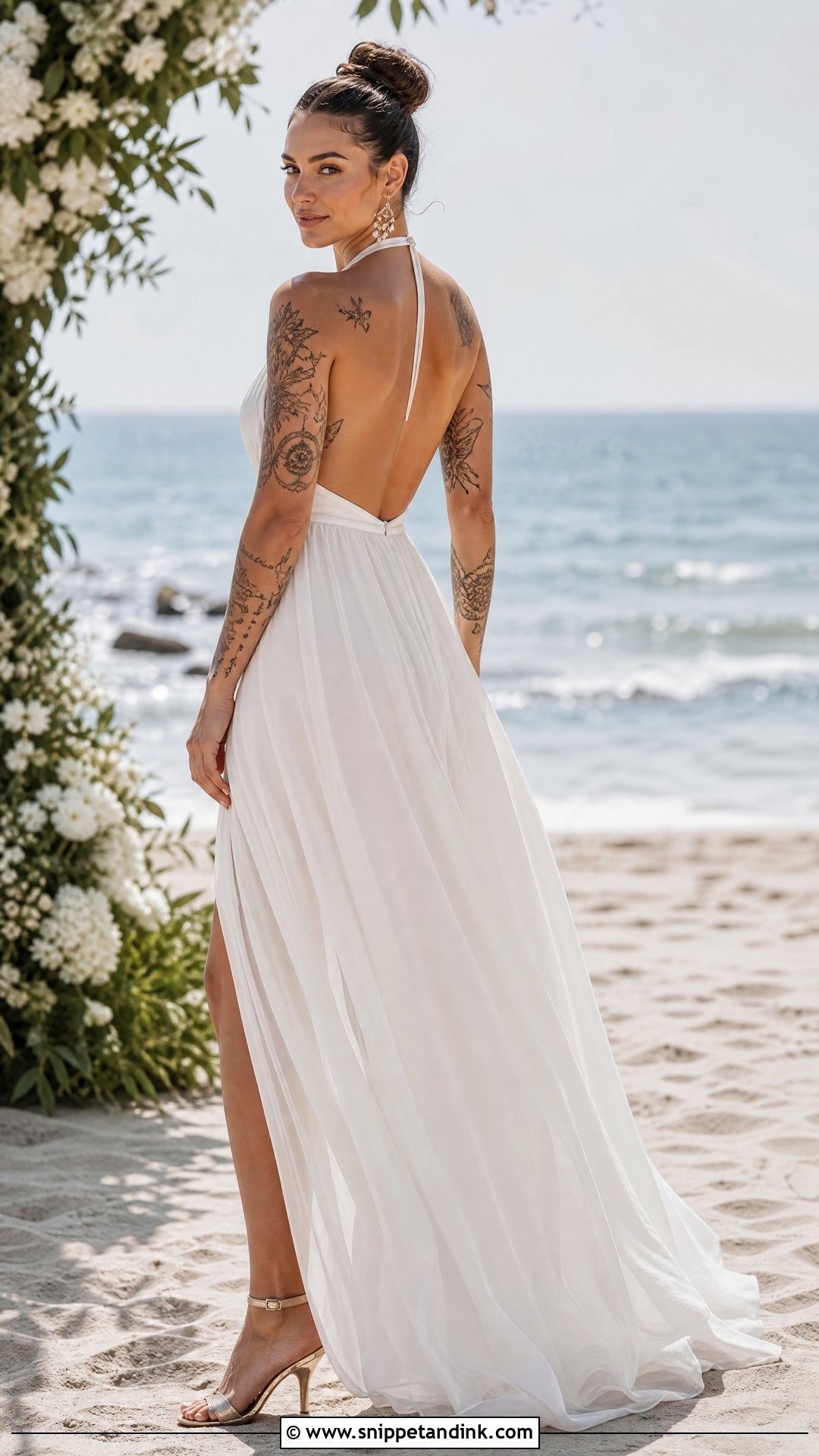 Halter Neck Tattoo Wedding Dress - Snippet and Ink - 20 Tattoos Wedding Dress Ideas