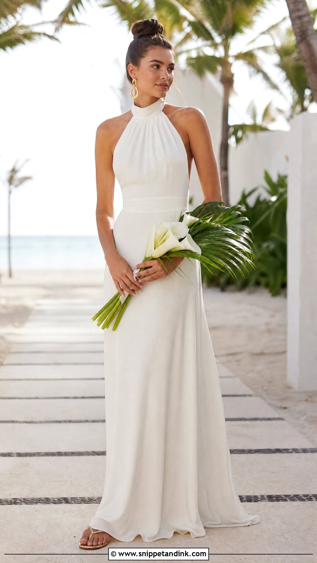 Halter Neck Tropical Wedding Dress - Snippet and Ink - 20 Tropical Wedding Dresses
