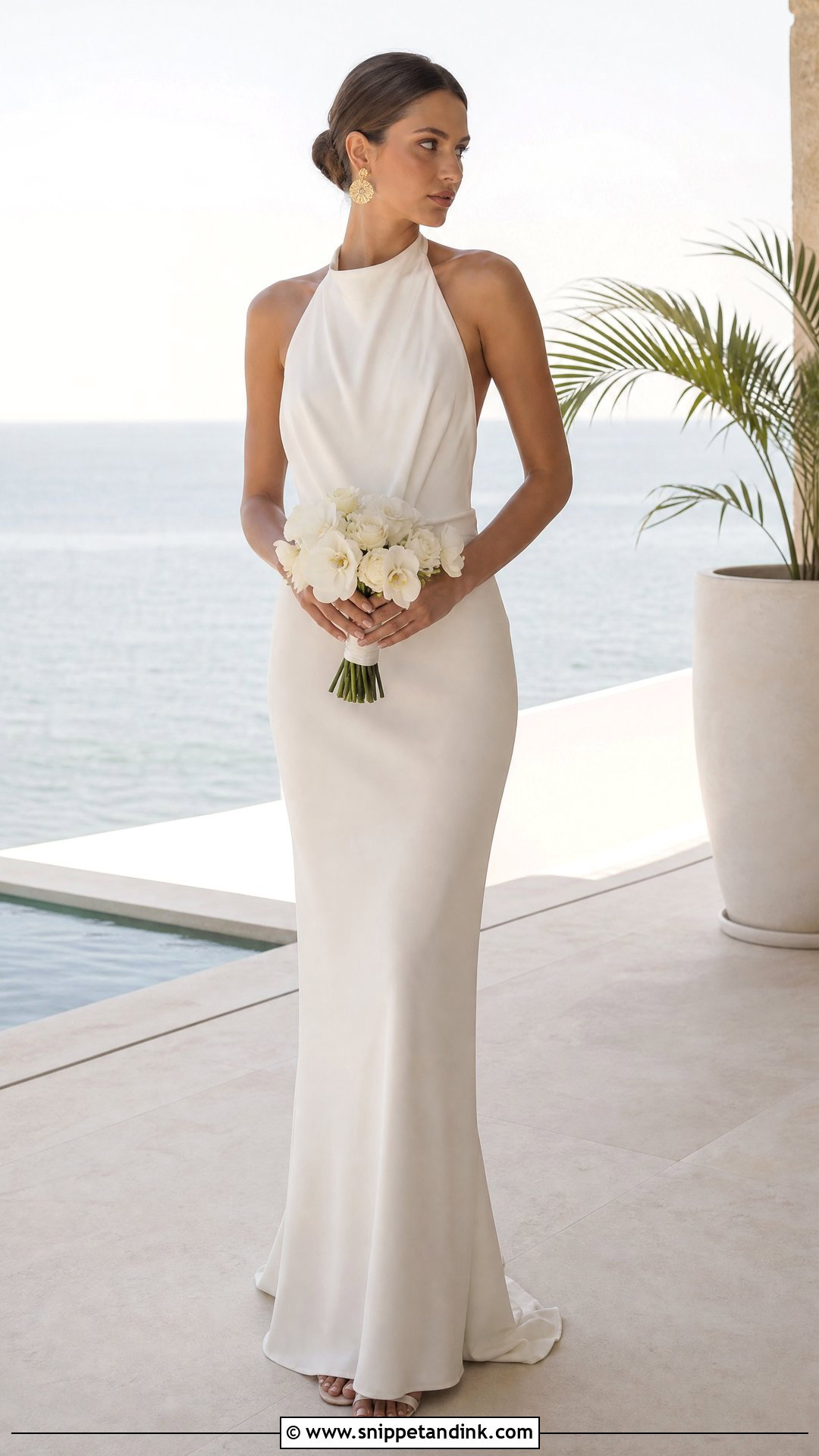 Halter Neck Tropical Wedding Dress - Snippet and Ink - 25 Tropical Wedding Dress Ideas