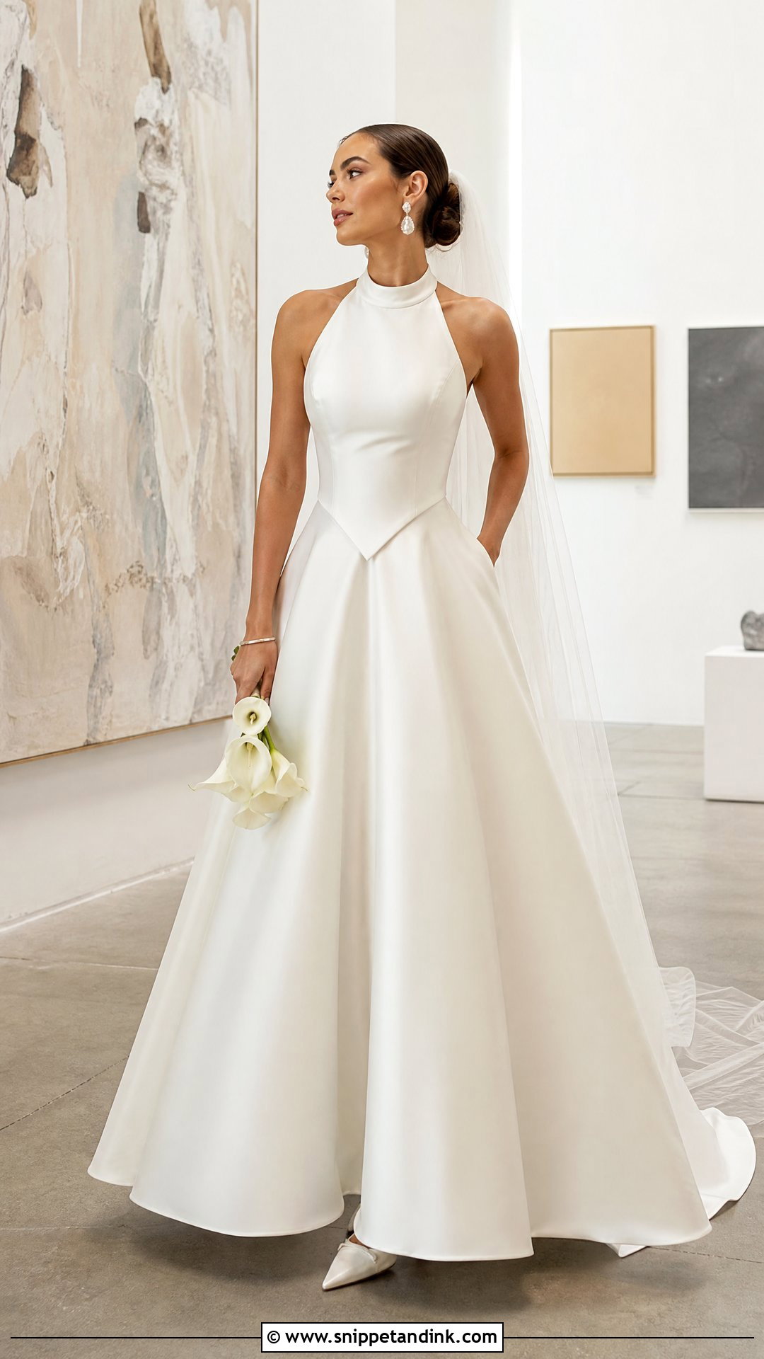 Halter Neck V Waist Wedding Dress - Snippet and Ink - 25 V Waist Wedding Dress Ideas