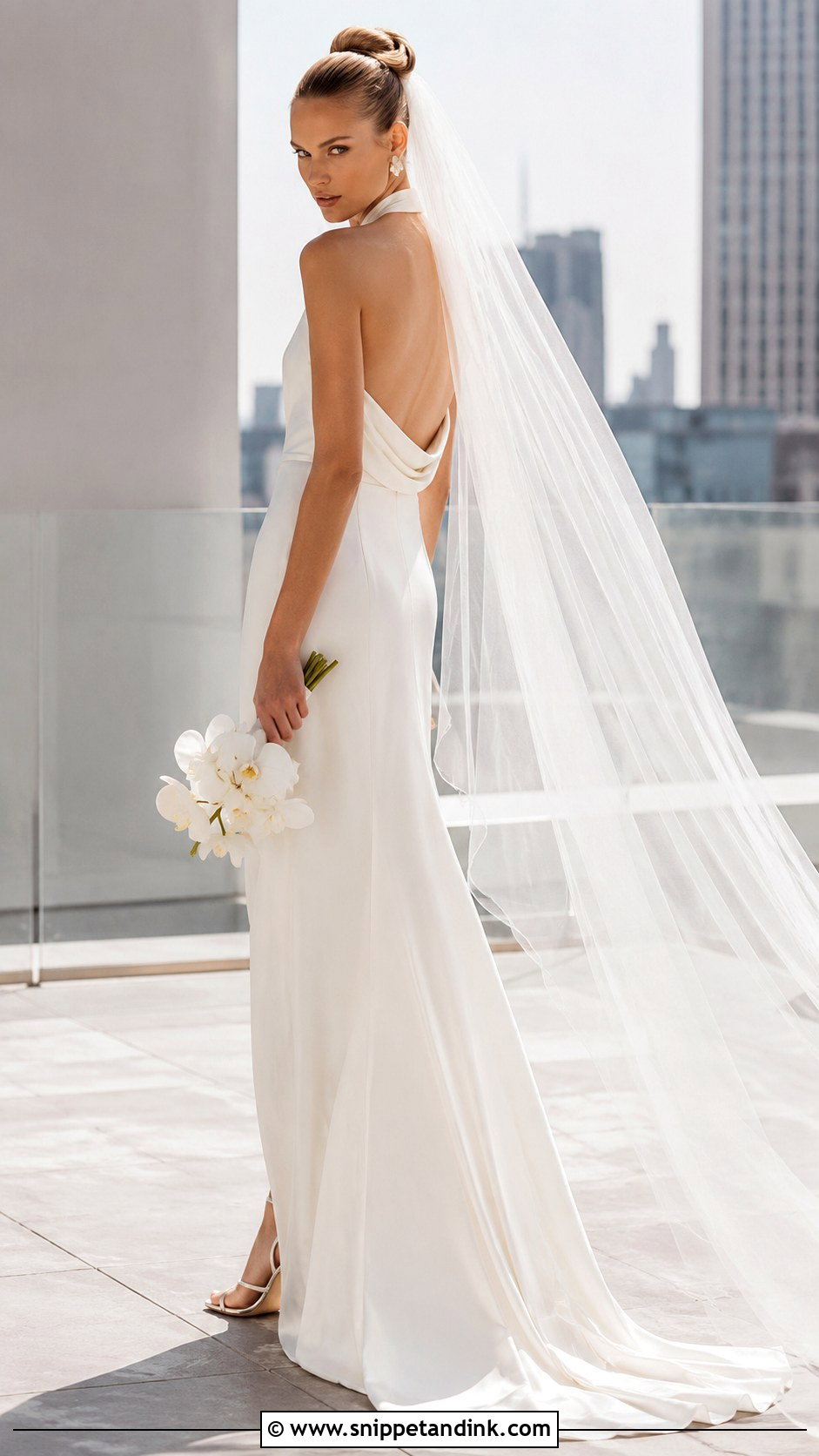 Halter Neck Vera Wang Wedding Dress - Snippet and Ink - 20 Vintage Vera Wang Wedding Dress Ideas