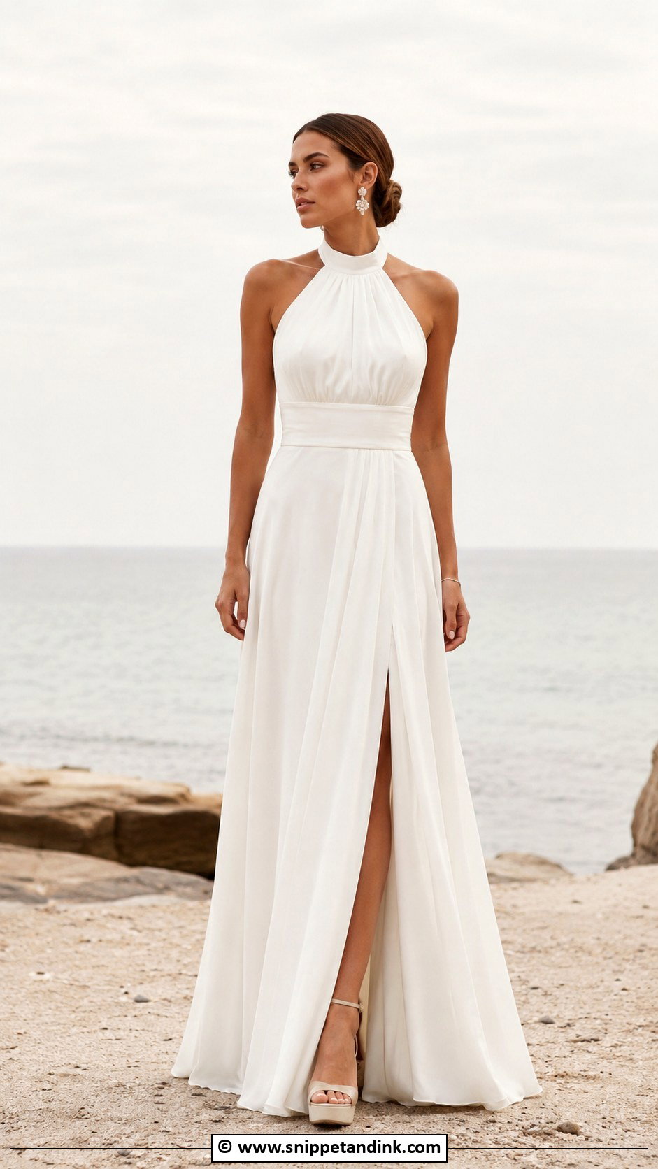 Halter Neck Wedding Dress - Snippet and Ink - 30 70s Wedding Dress Ideas
